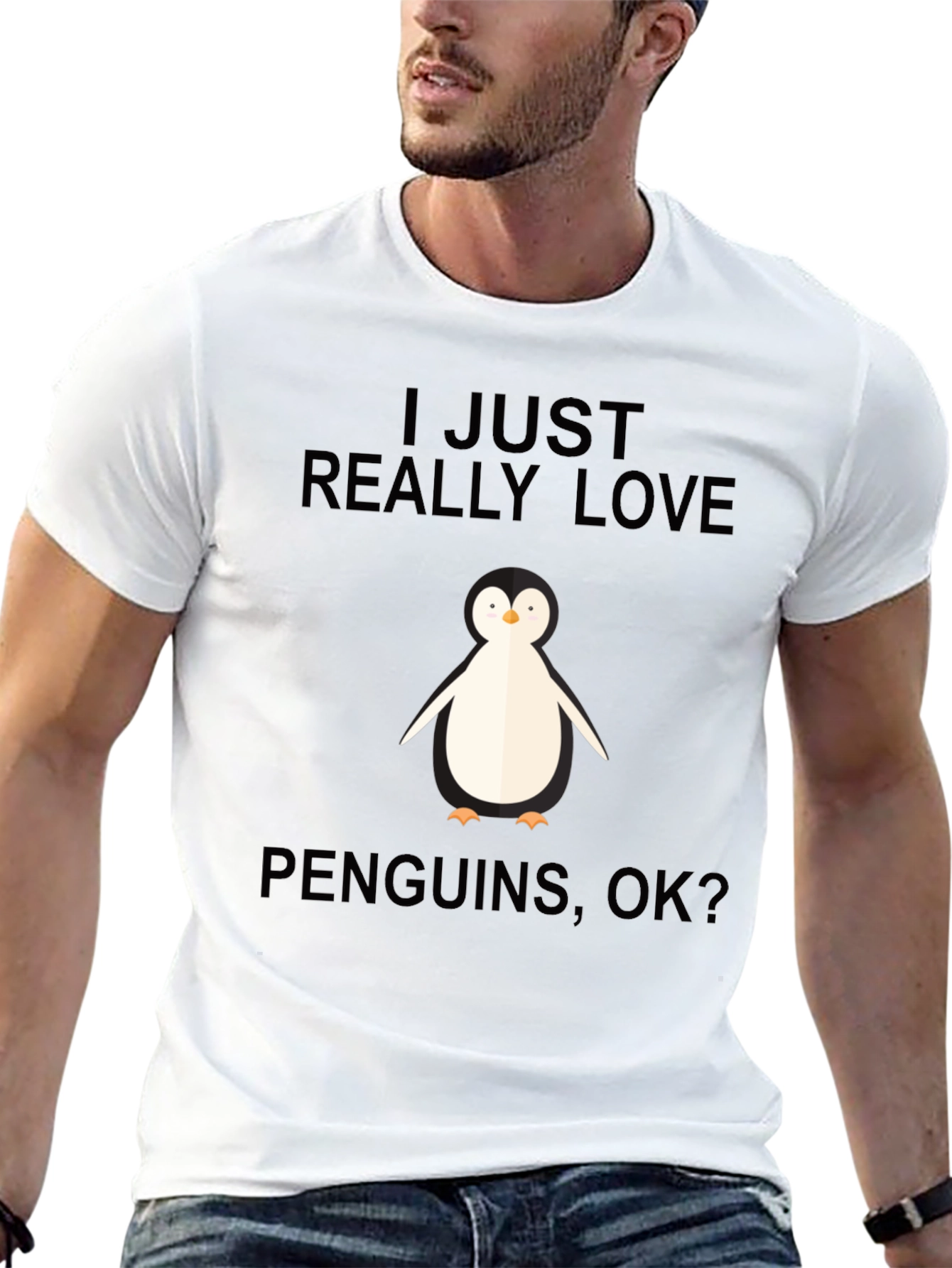 I Love Penguins Black Graphic Tee