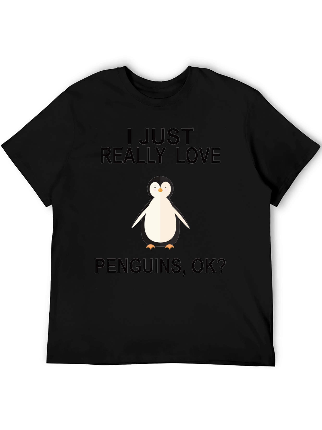 I Love Penguins Black Graphic Tee