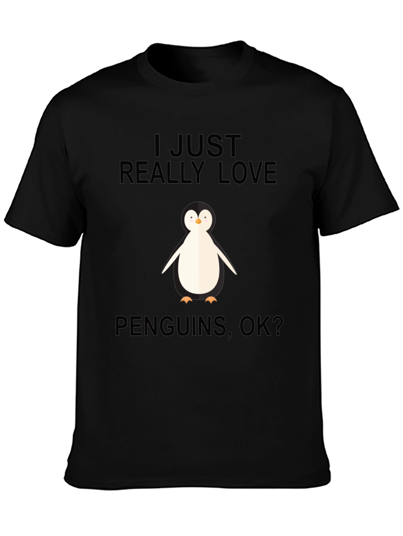 I Love Penguins Black Graphic Tee
