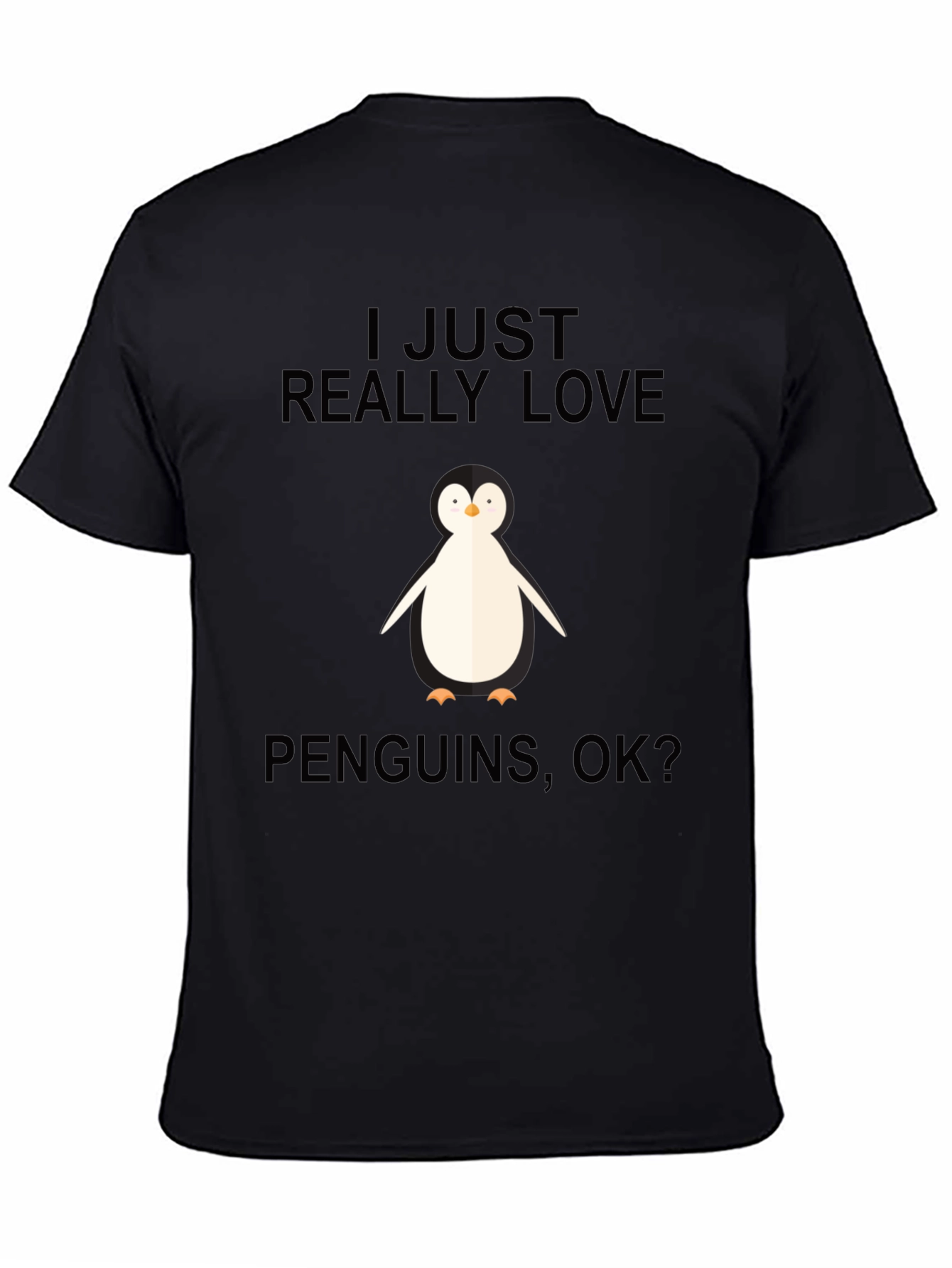 I Love Penguins Black Graphic Tee