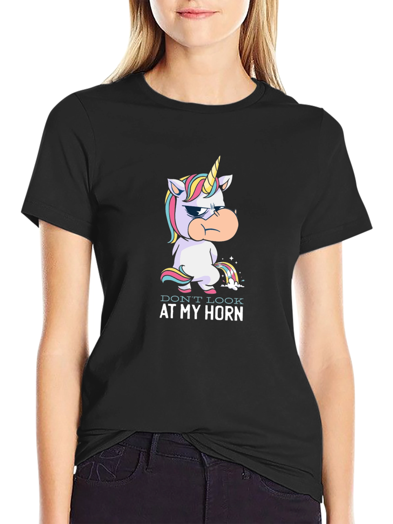 Grumpy Unicorn Rainbow Pee T-Shirt