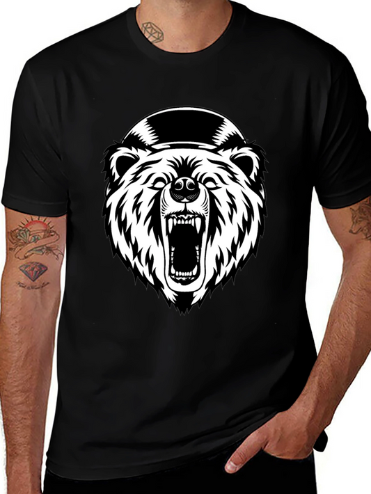 Mens Black Bear Graphic T-Shirt