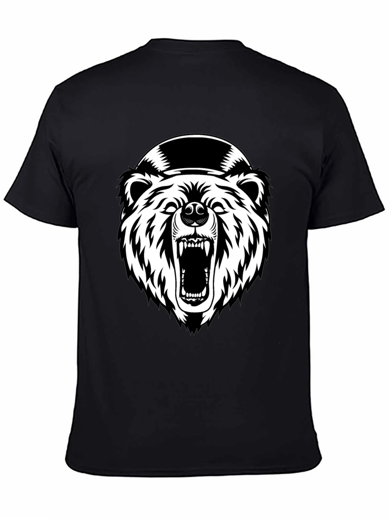 Mens Black Bear Graphic T-Shirt
