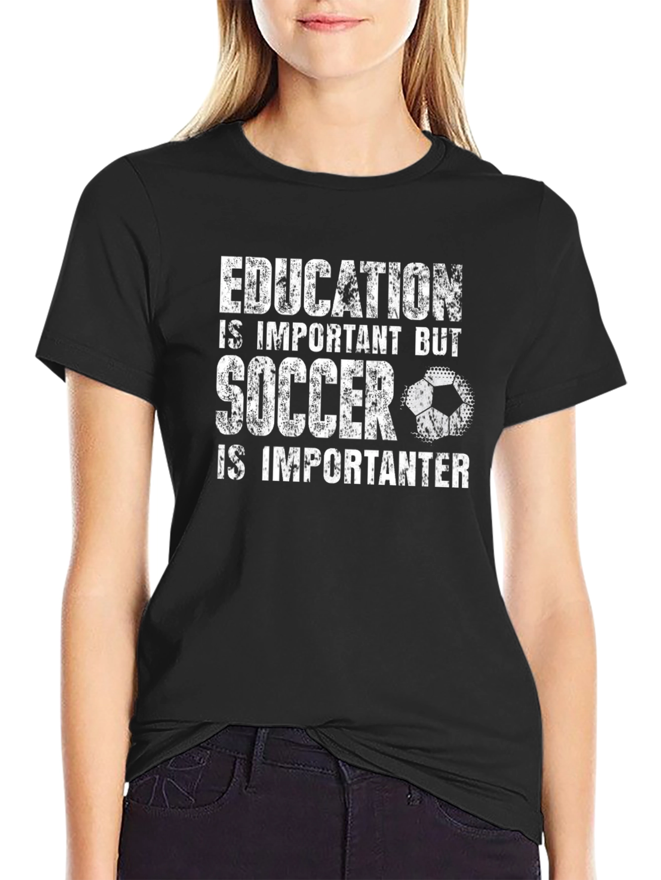 Funny Soccer T-Shirt: Education vs. Soccer