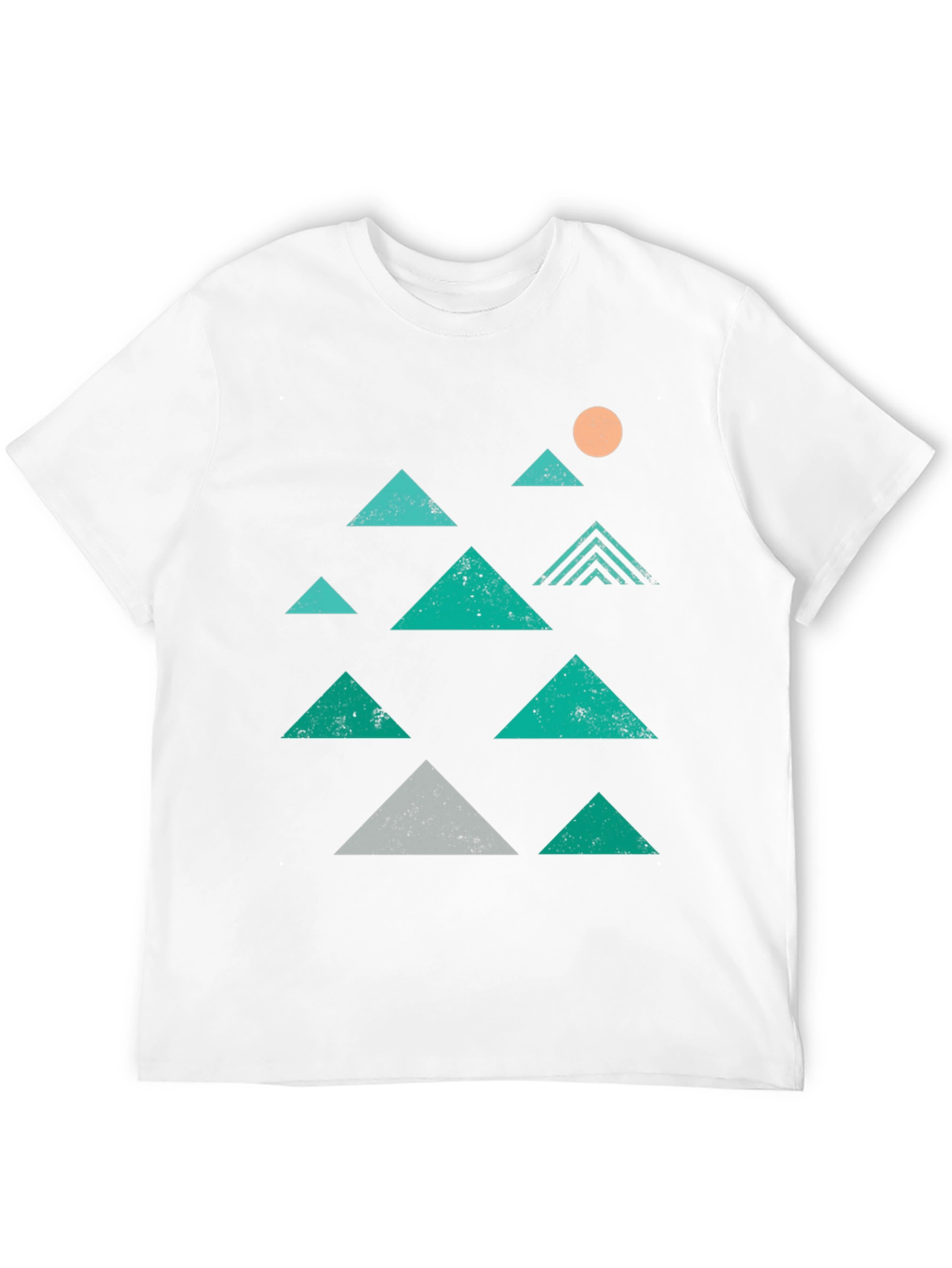Geometric Mountain Graphic Tee - Black Cotton T-Shirt