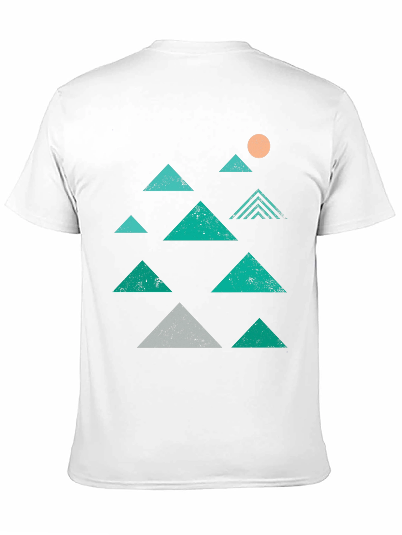 Geometric Mountain Graphic Tee - Black Cotton T-Shirt