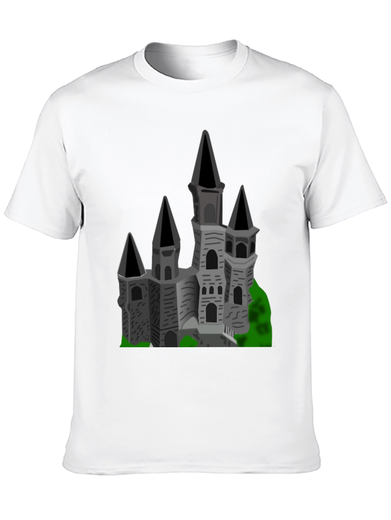 Gothic Castle Graphic Tee - Black Cotton T-Shirt