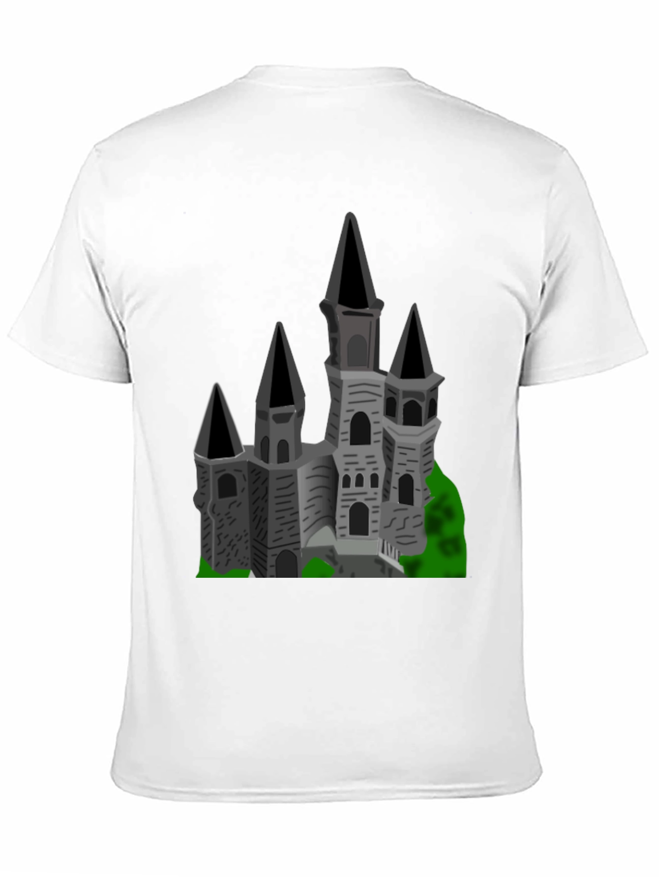 Gothic Castle Graphic Tee - Black Cotton T-Shirt