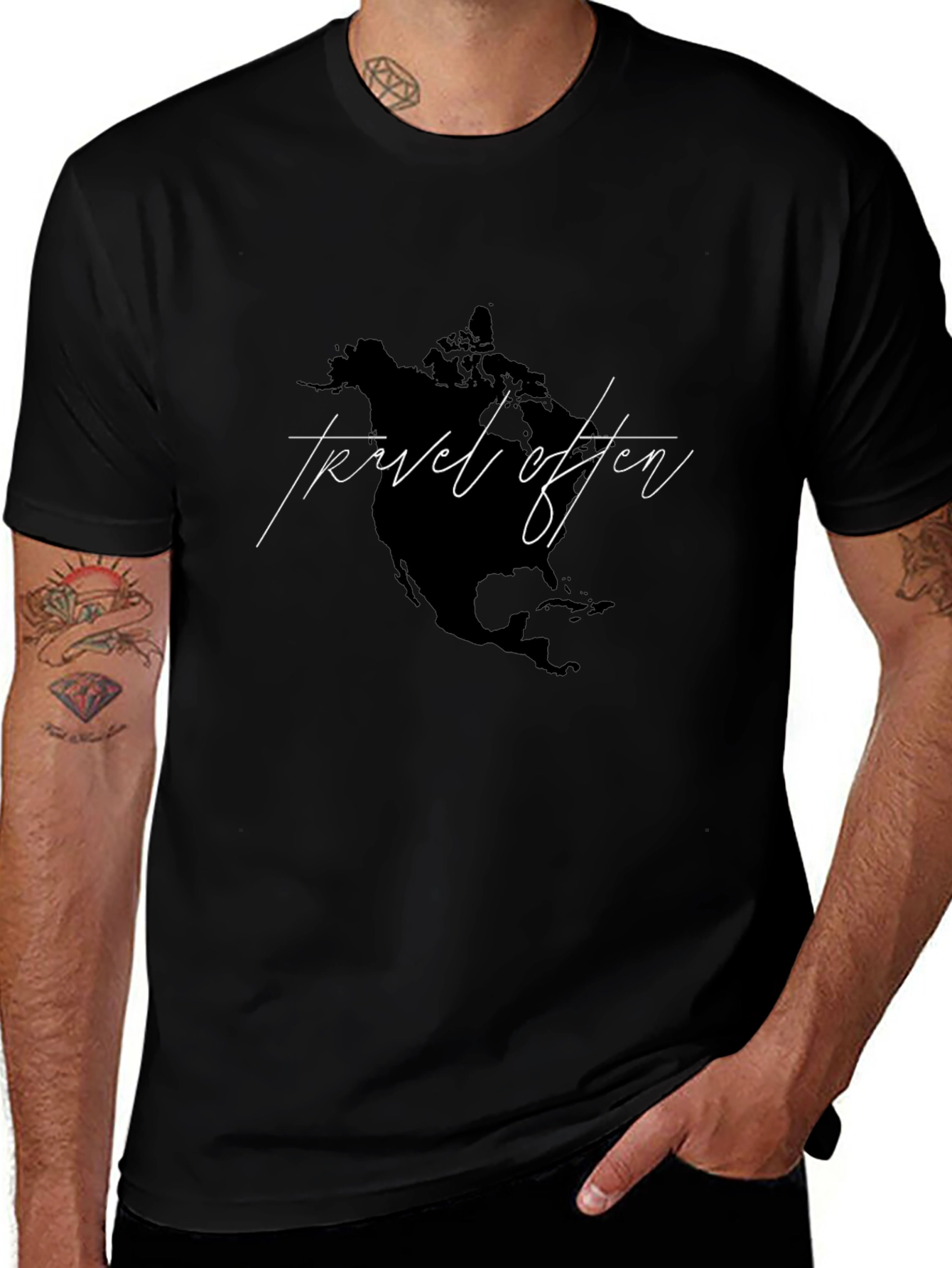 Travel Often Graphic Tee - Black