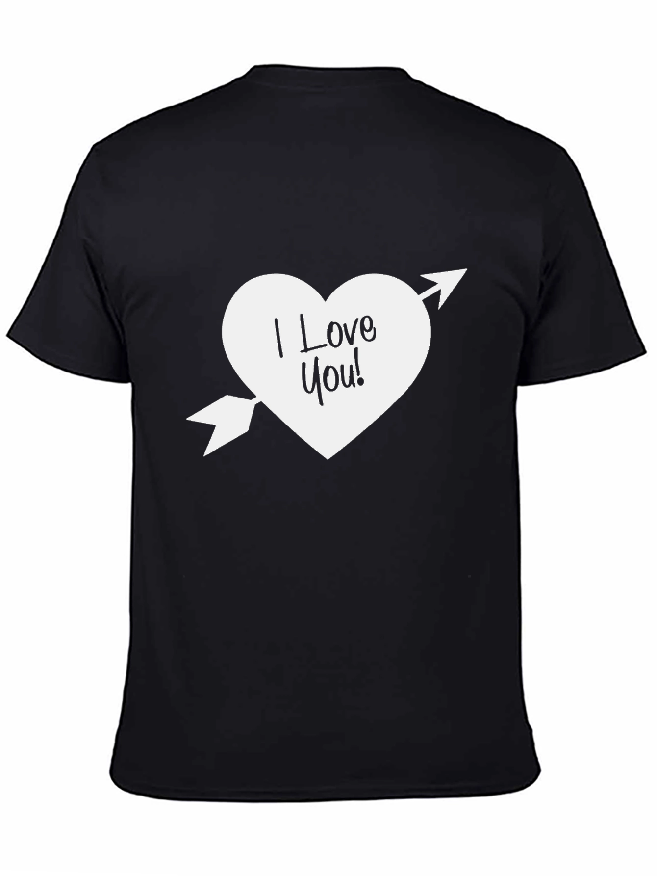 I Love You Heart Arrow Graphic Tee - Black