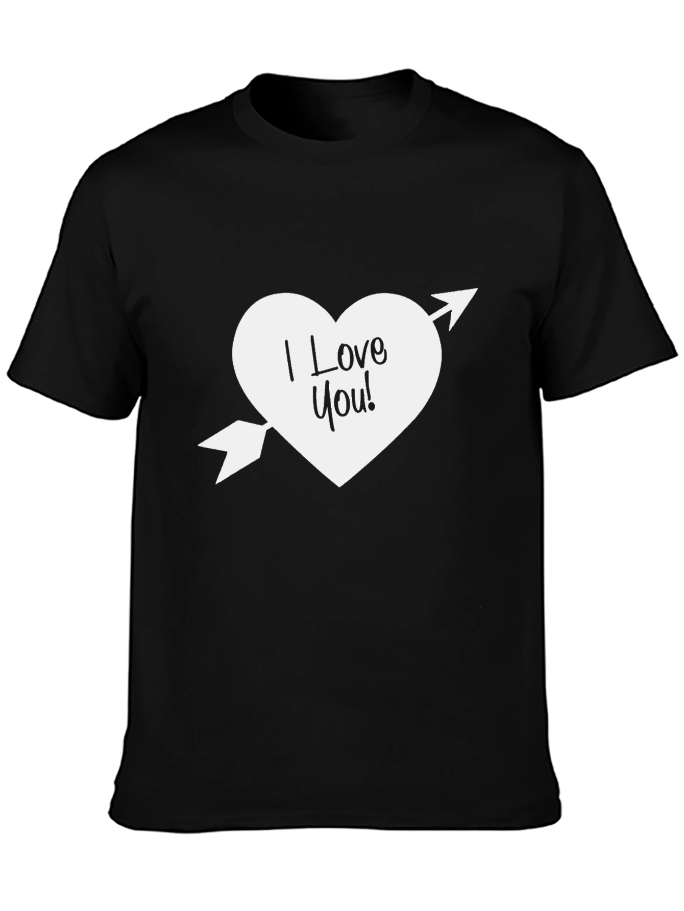 I Love You Heart Arrow Graphic Tee - Black