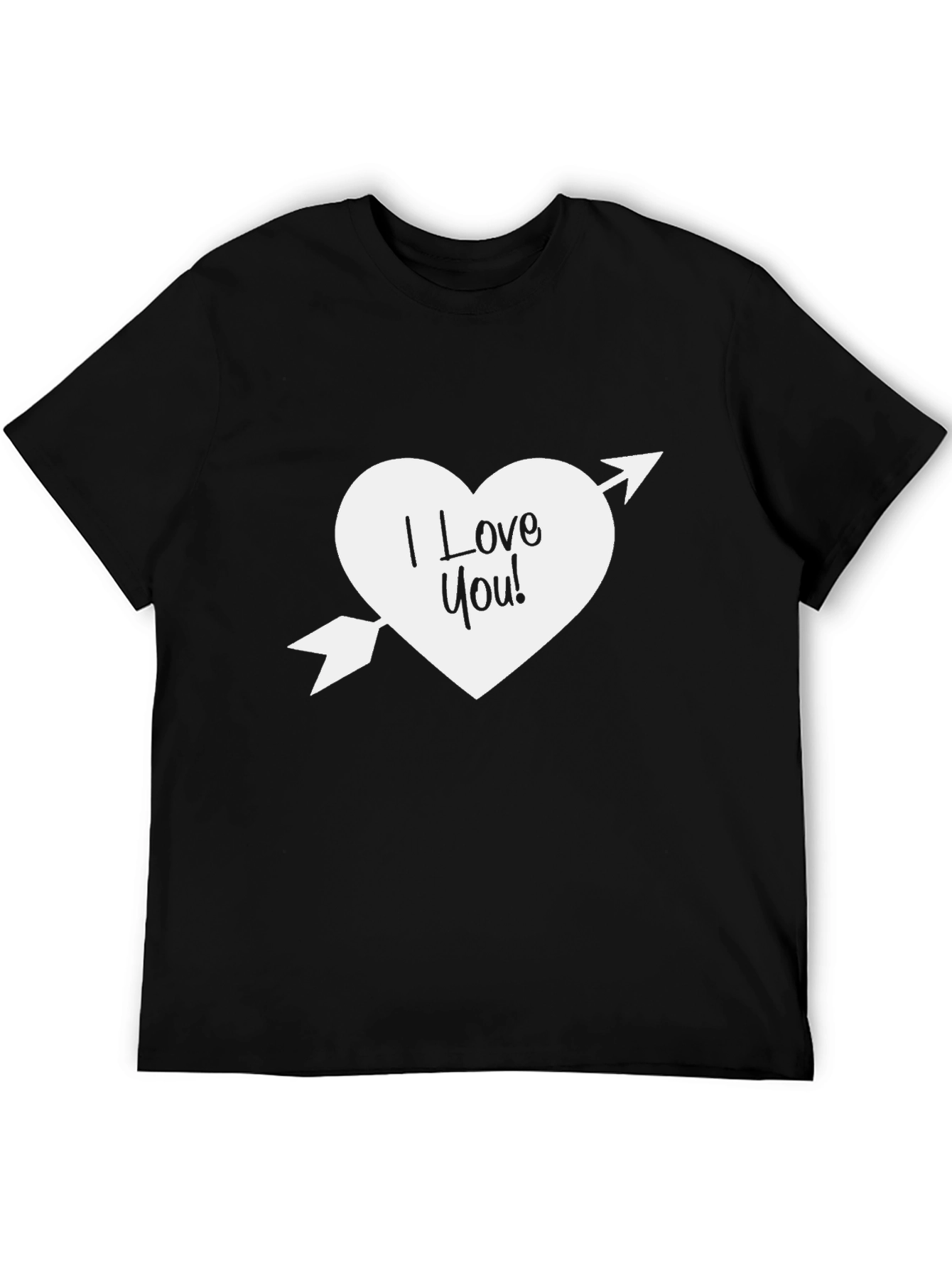 I Love You Heart Arrow Graphic Tee - Black