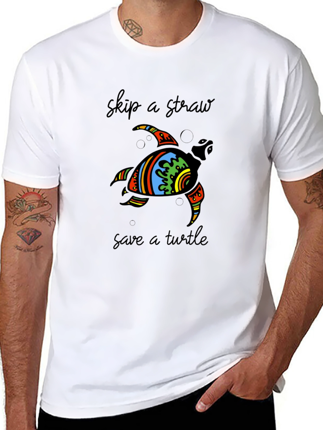 Save the Turtle Graphic Tee - Black