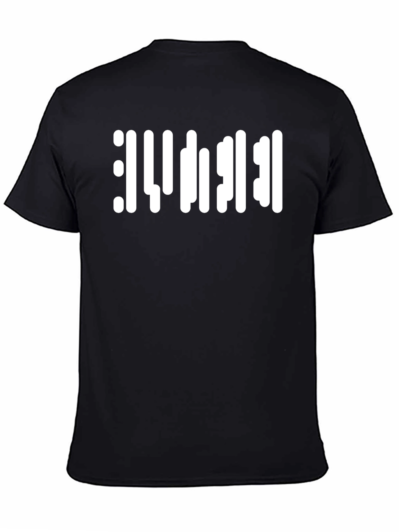 Abstract White Barcode Style Graphic T-Shirt