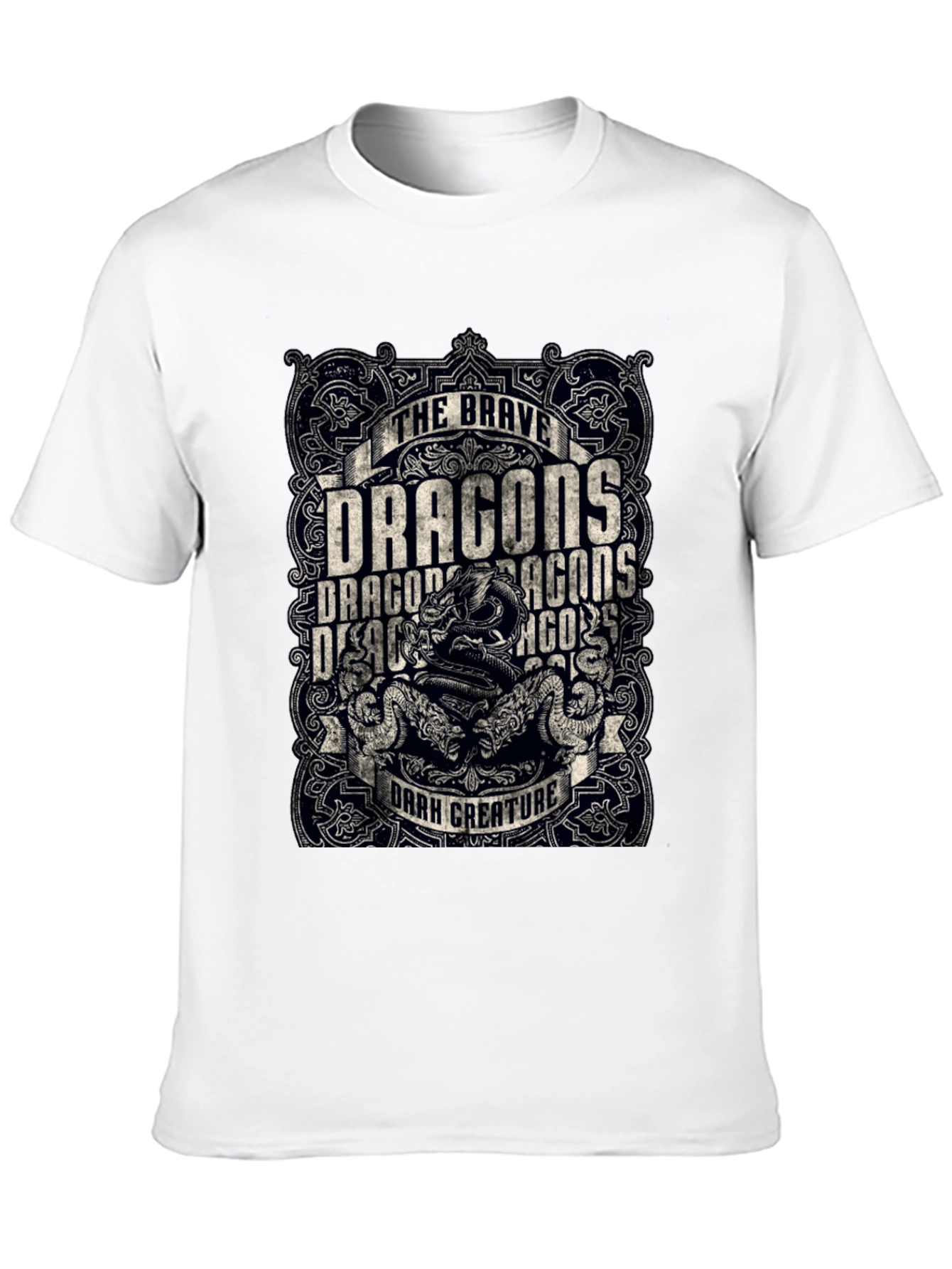 Brave Dragons Dark Creature Graphic Tee