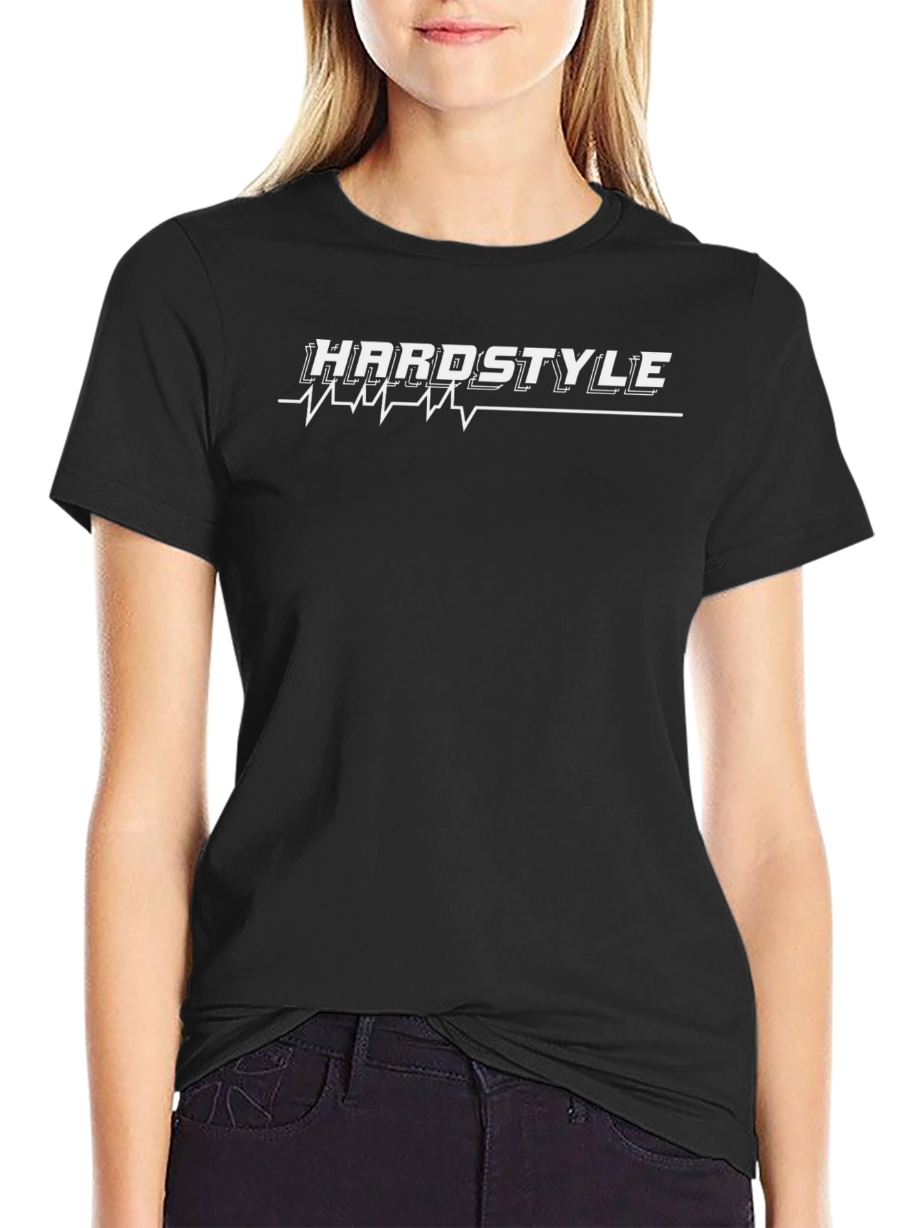 Hardstyle Heartbeat Graphic Black T-Shirt