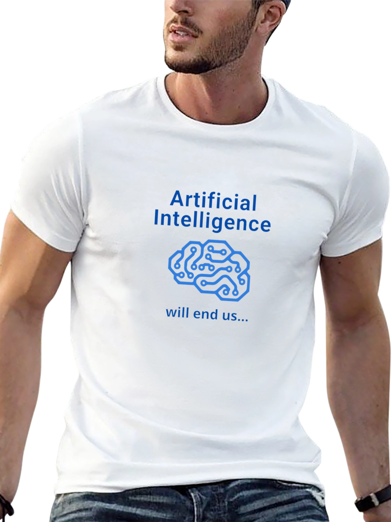 AI Will End Us Graphic Tee - Black T-Shirt