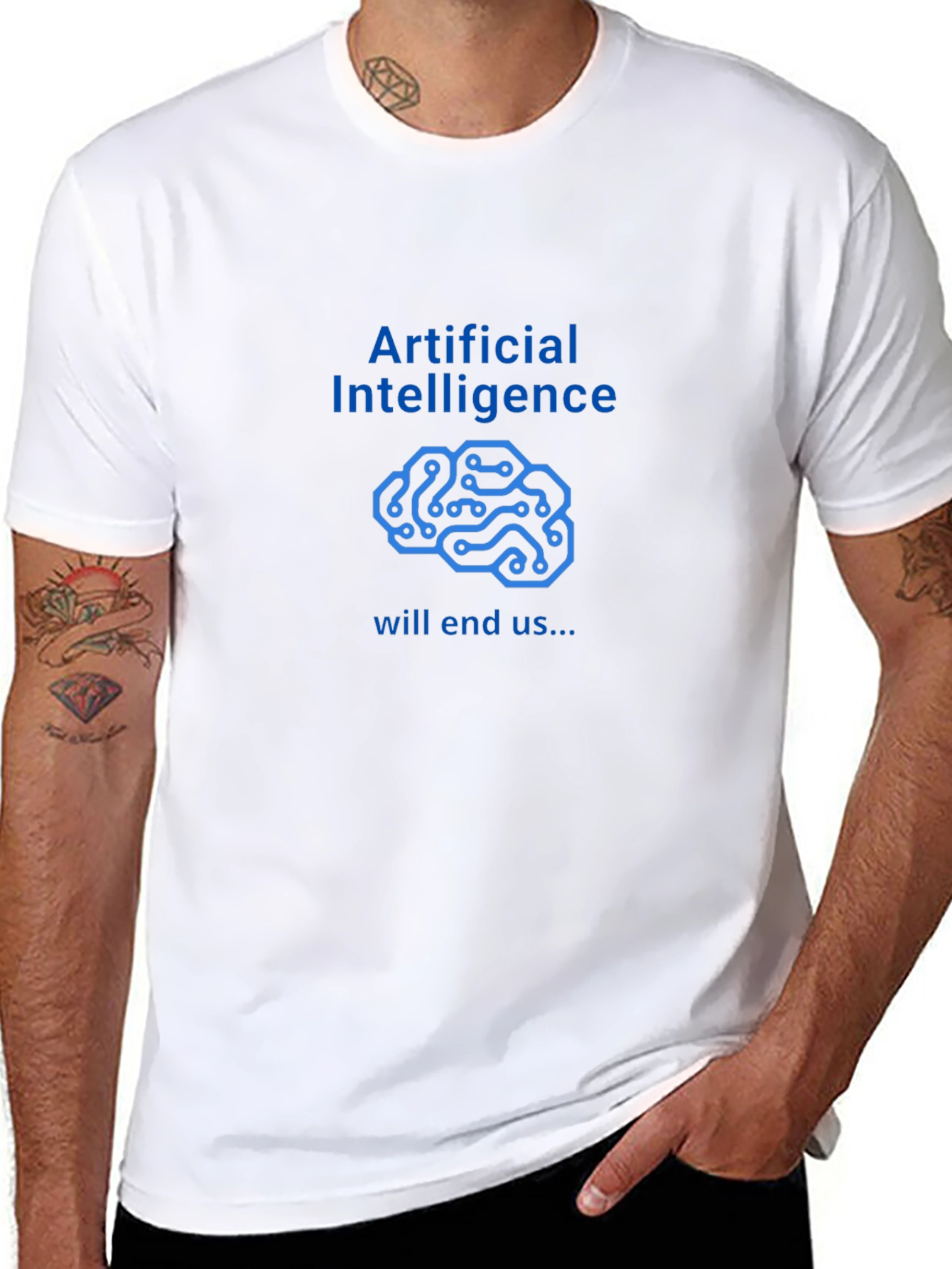AI Will End Us Graphic Tee - Black T-Shirt