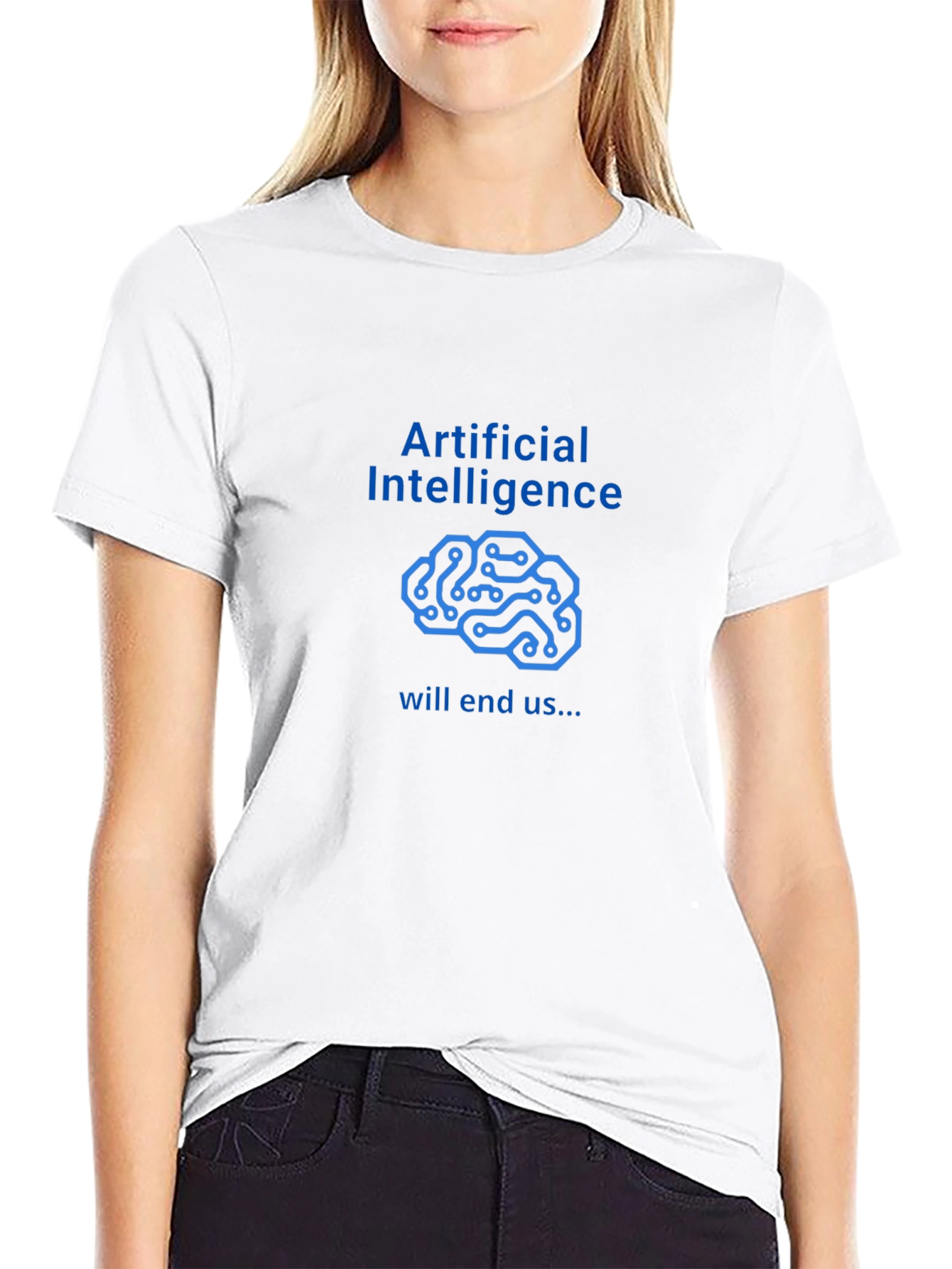 AI Will End Us Graphic Tee - Black T-Shirt