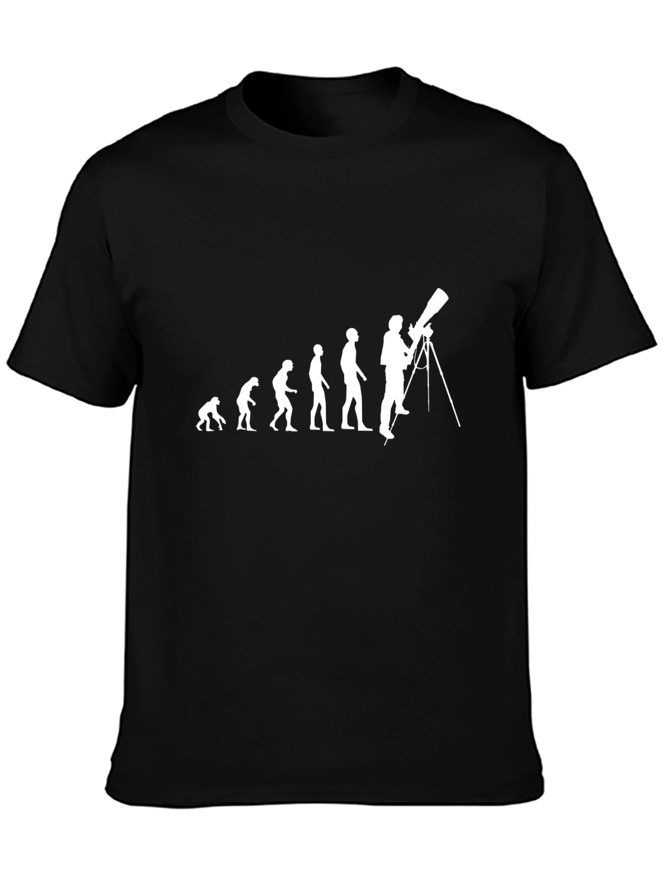 Evolution of Stargazing Black Graphic T-Shirt