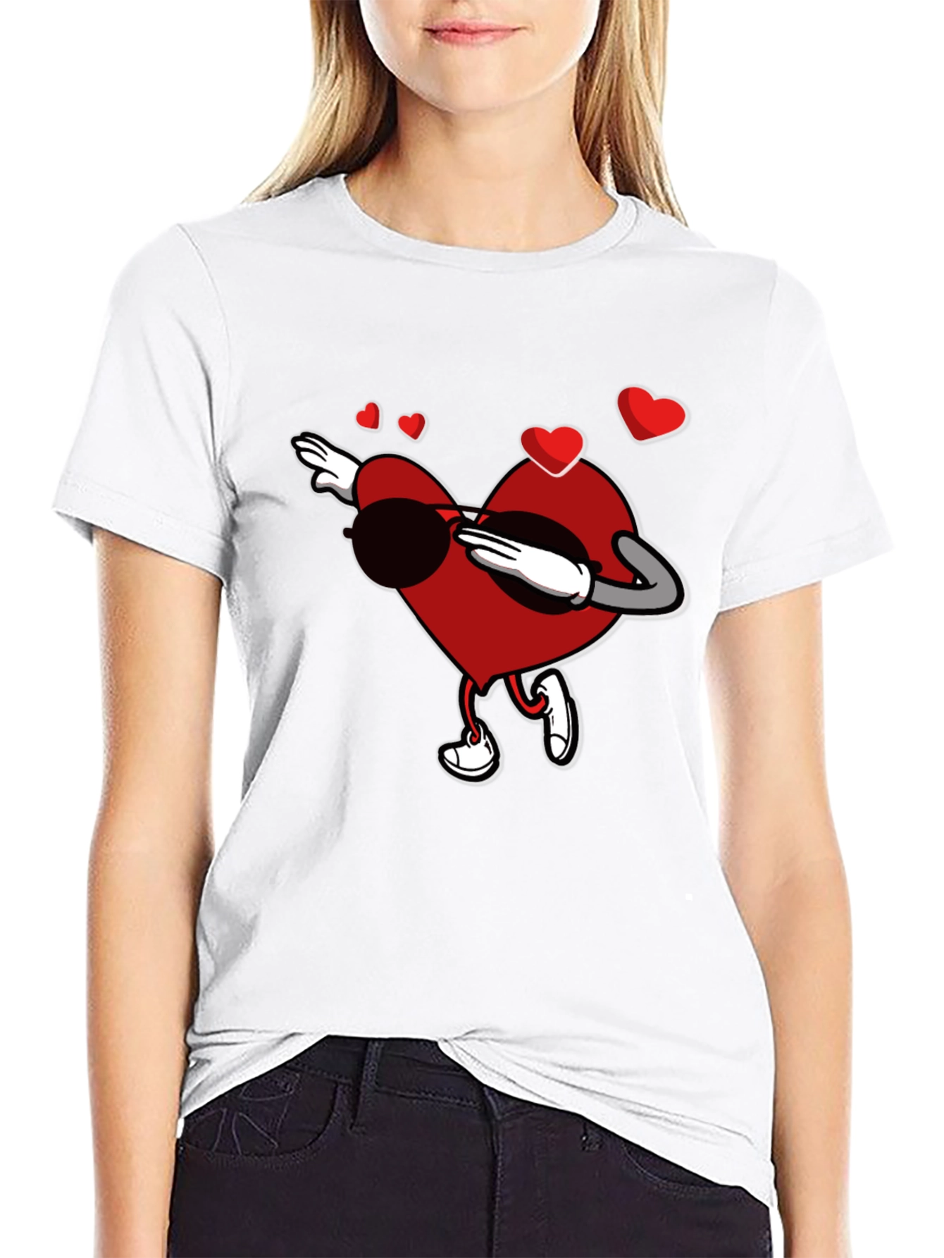 Dabbing Heart Valentines Day Graphic T-Shirt