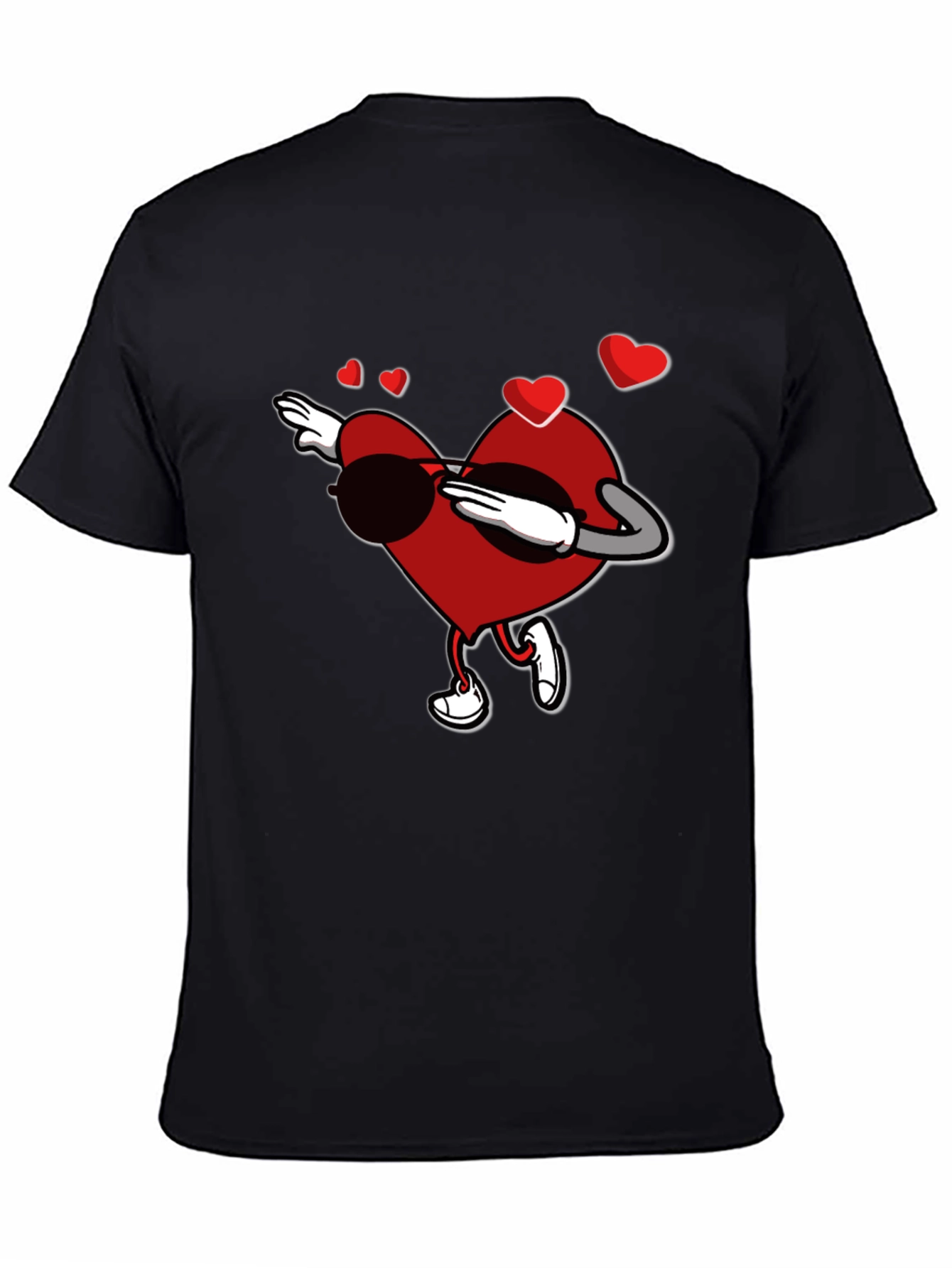 Dabbing Heart Valentines Day Graphic T-Shirt