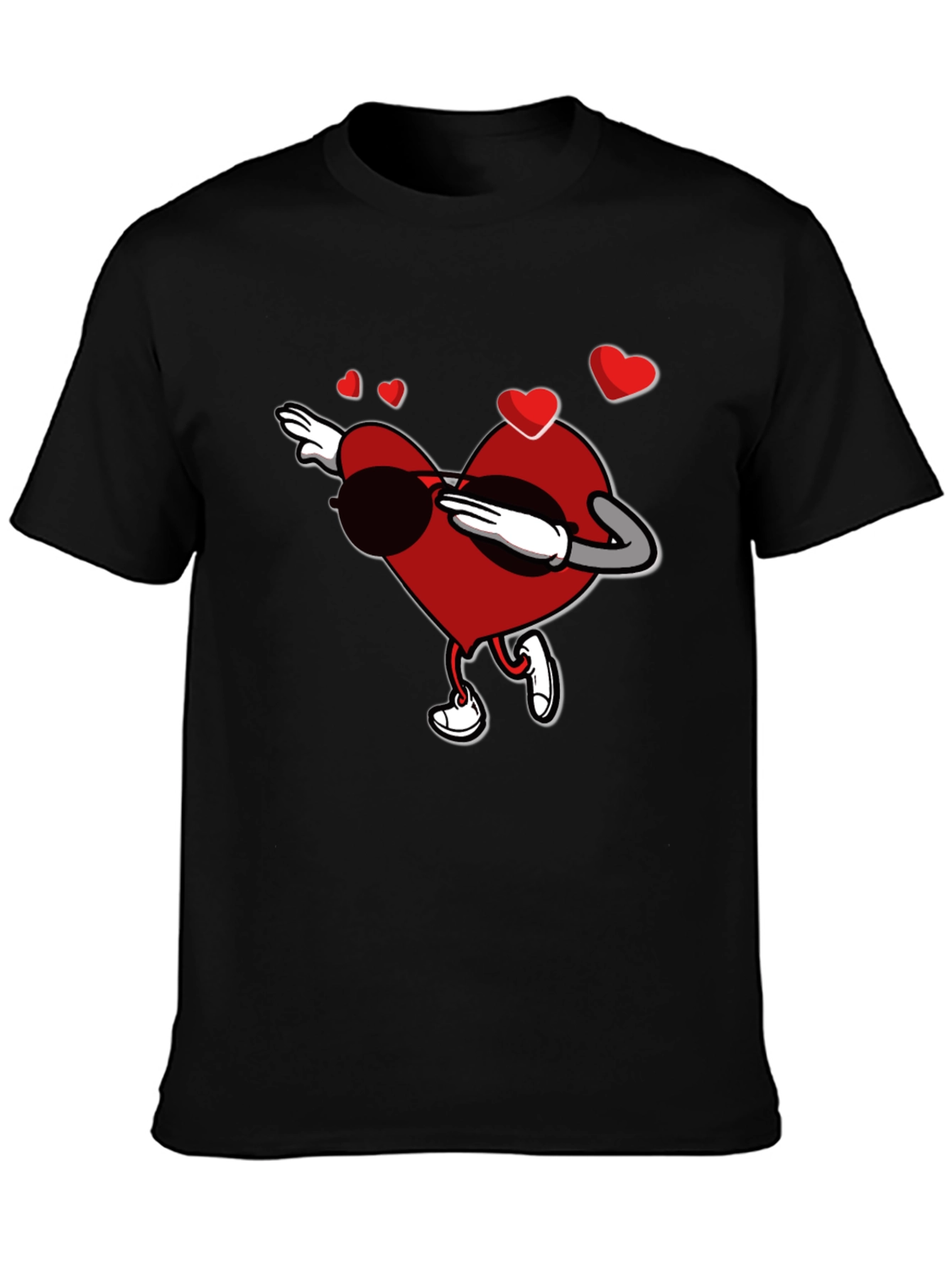 Dabbing Heart Valentines Day Graphic T-Shirt