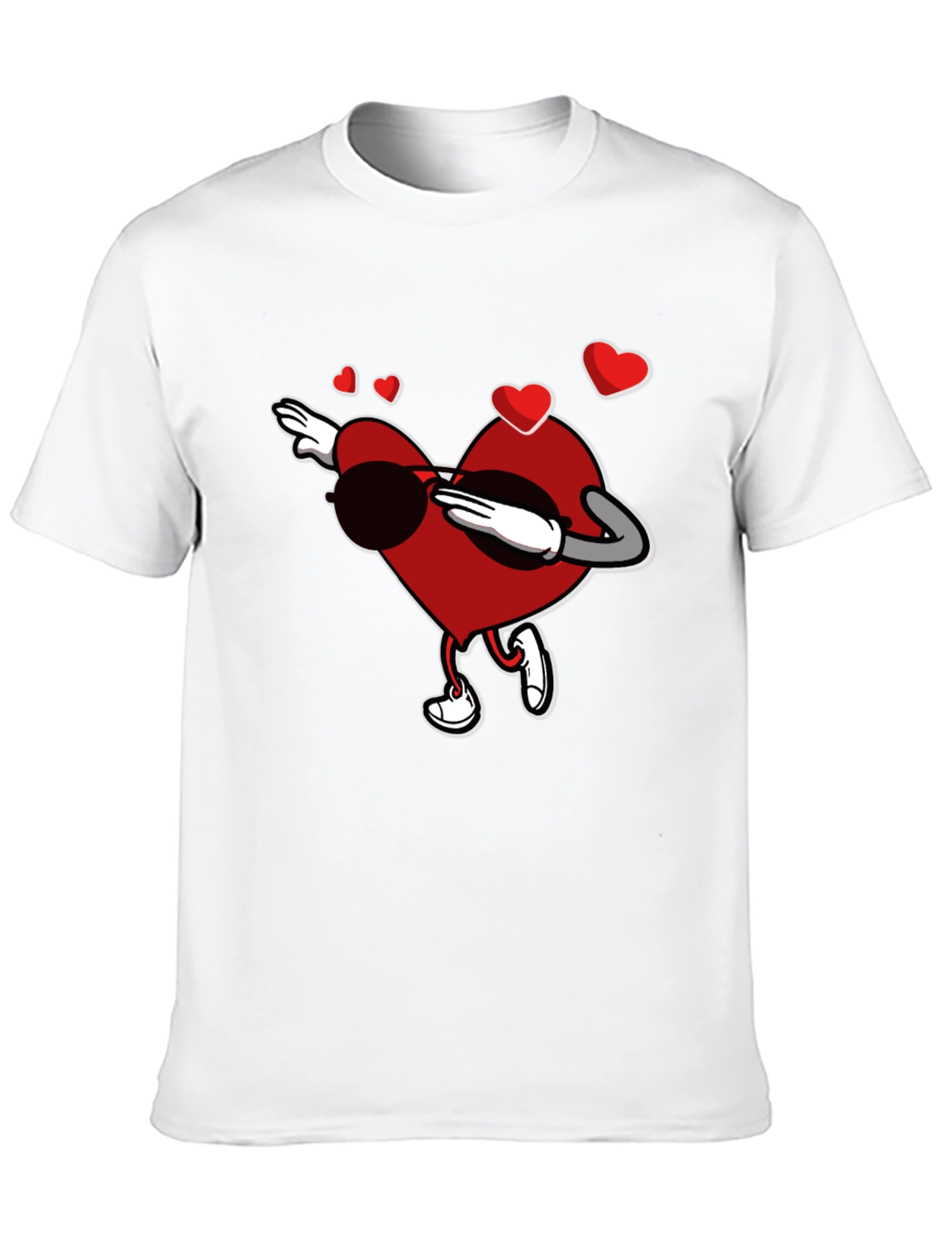 Dabbing Heart Valentines Day Graphic T-Shirt