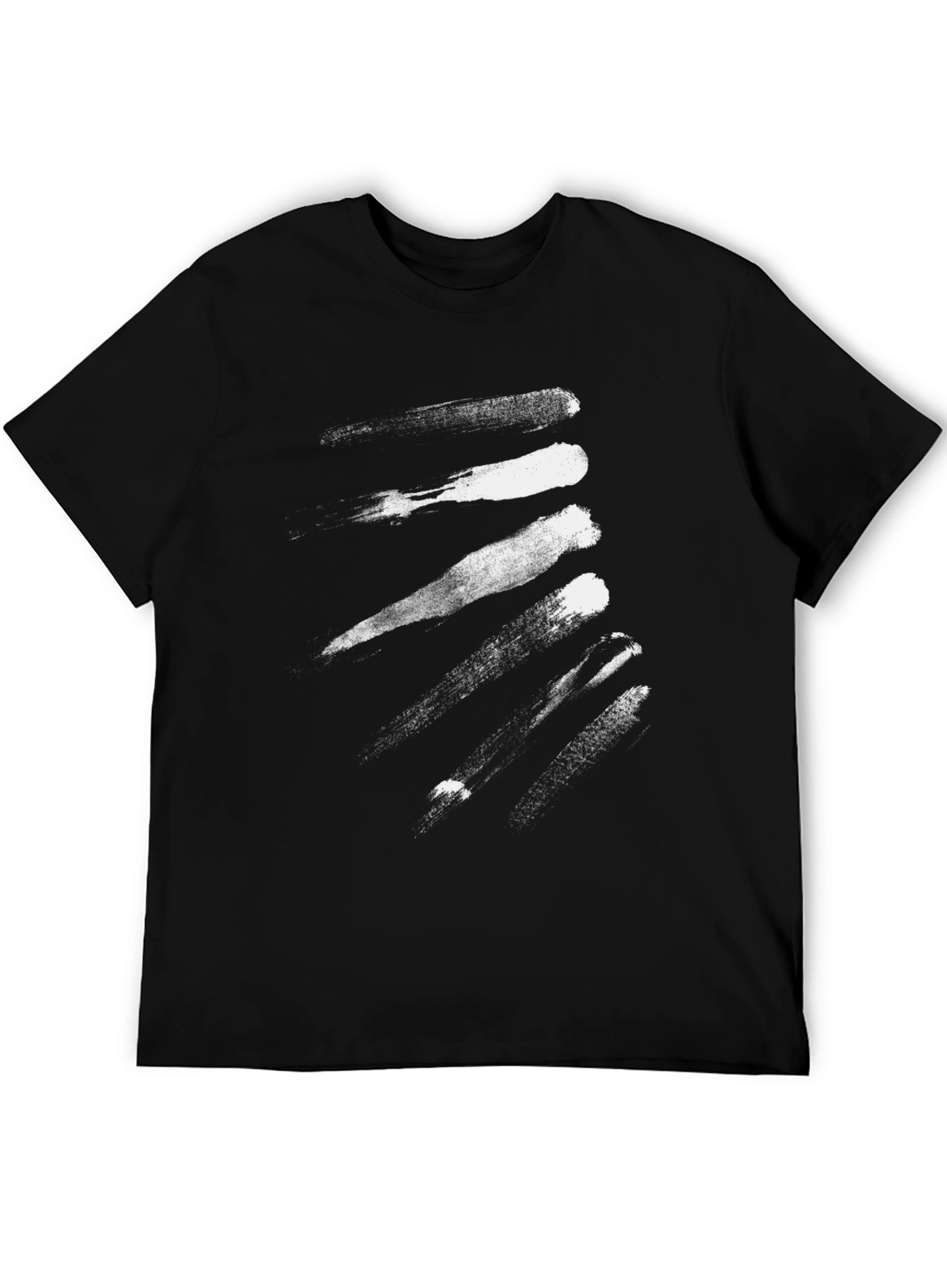 Abstract Brushstroke Graphic Black Tee