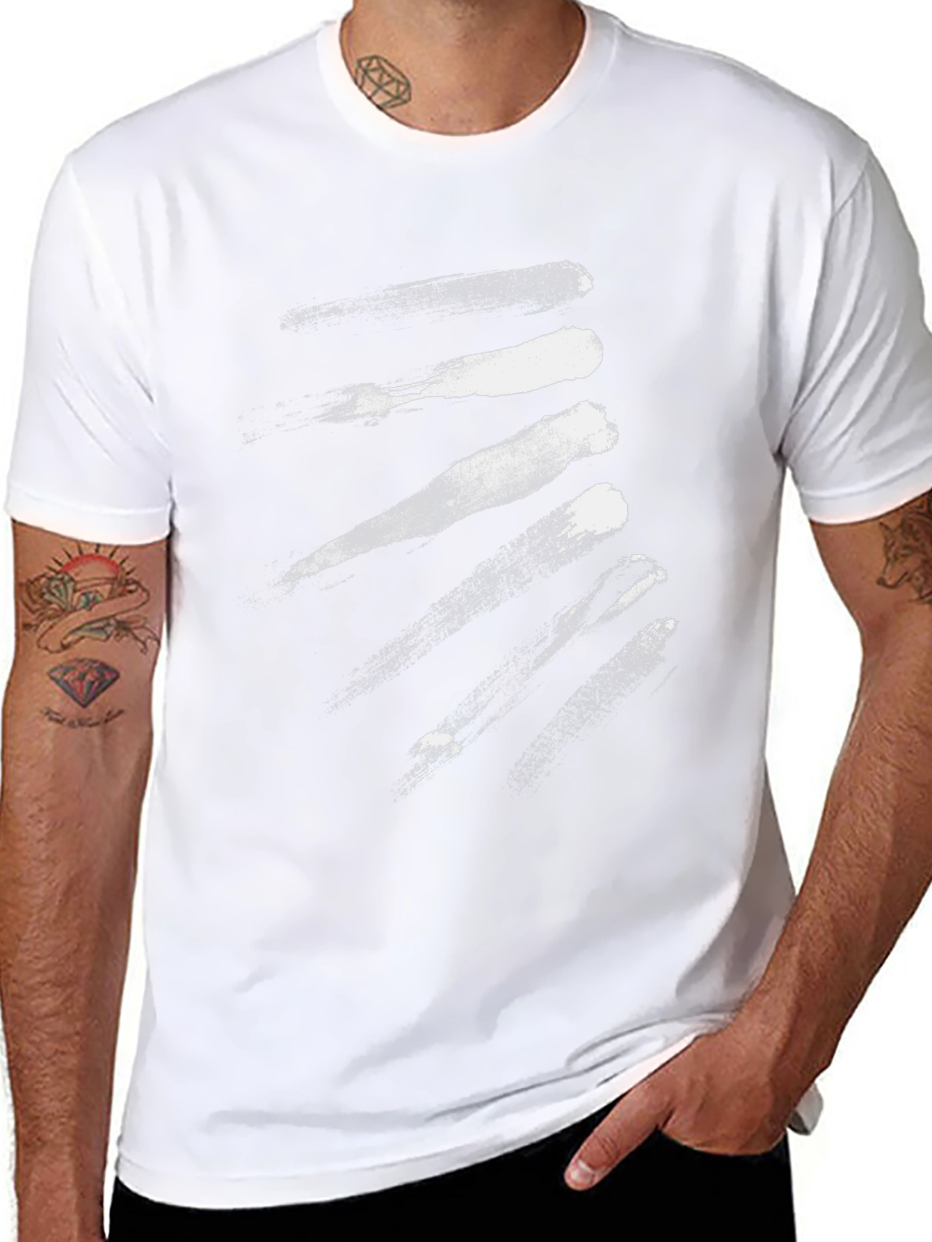 Abstract Brushstroke Graphic Black Tee