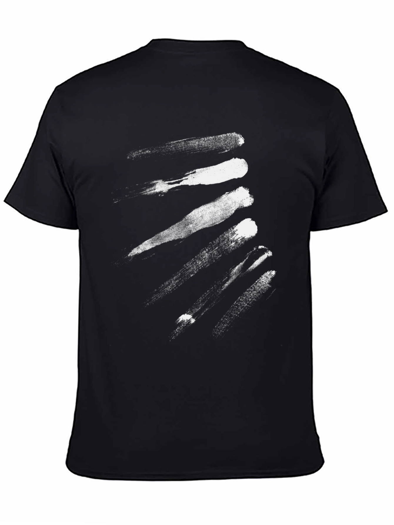 Abstract Brushstroke Graphic Black Tee