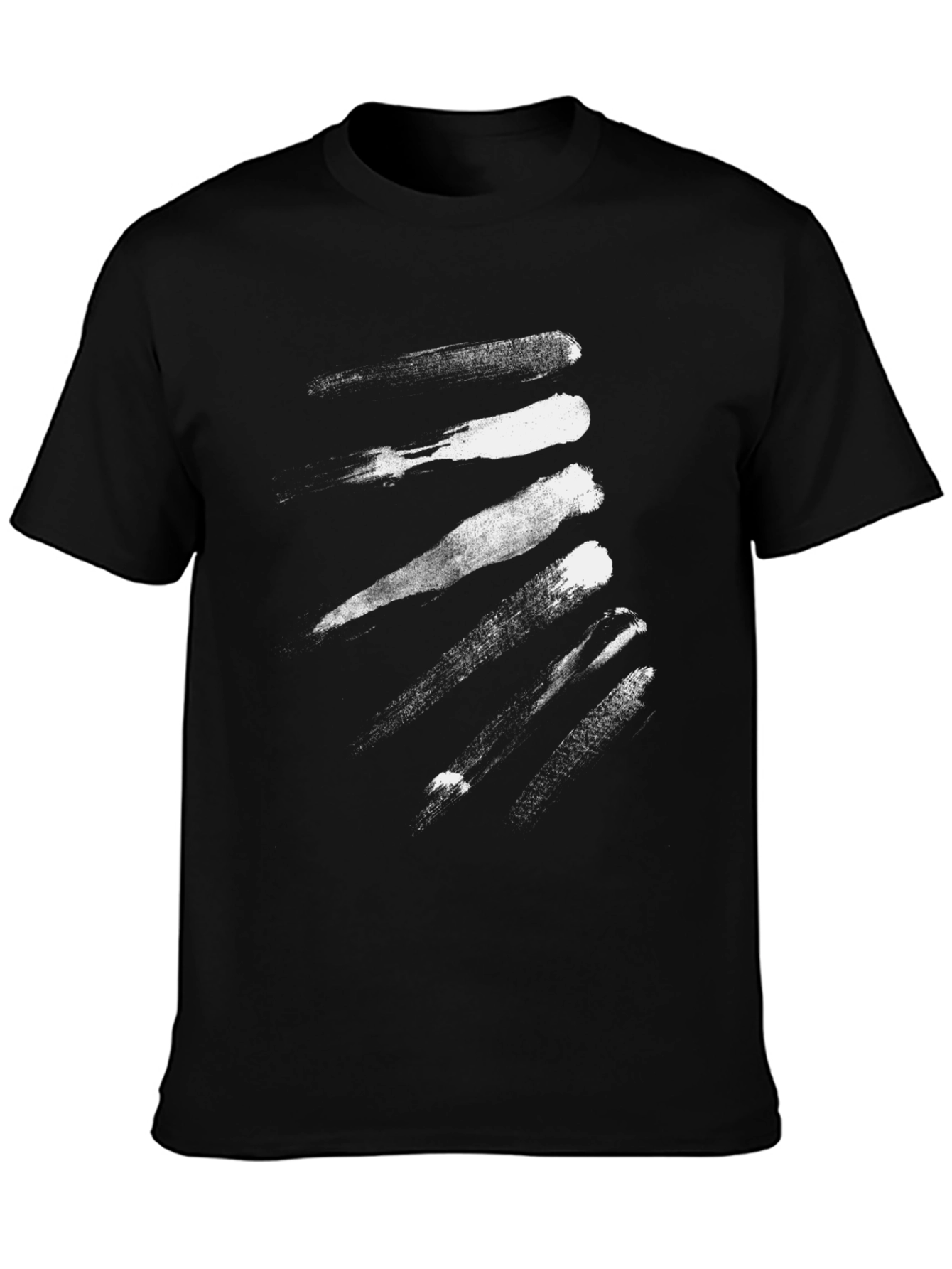 Abstract Brushstroke Graphic Black Tee