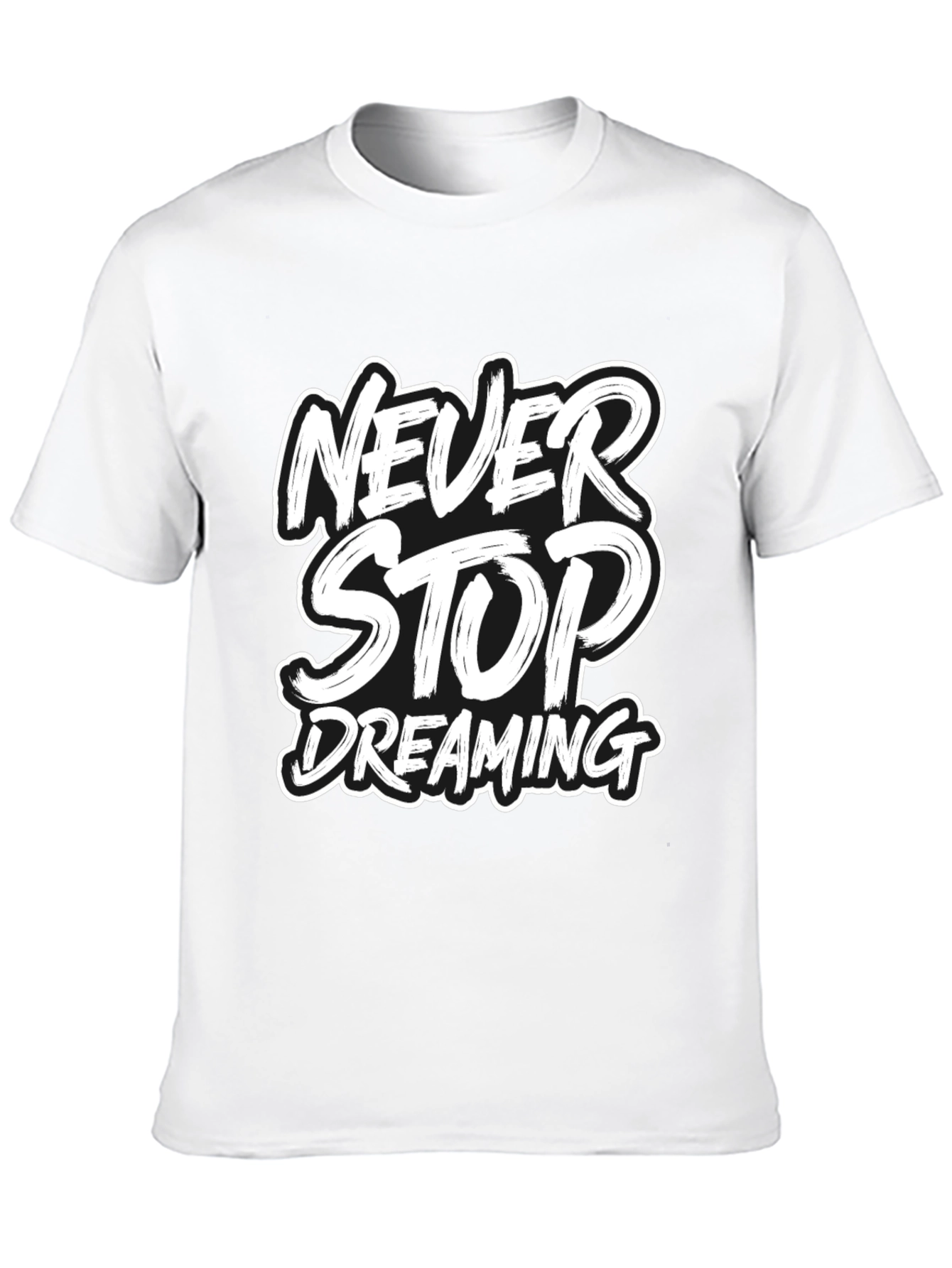Never Stop Dreaming Graphic Tee - Black Casual T-Shirt