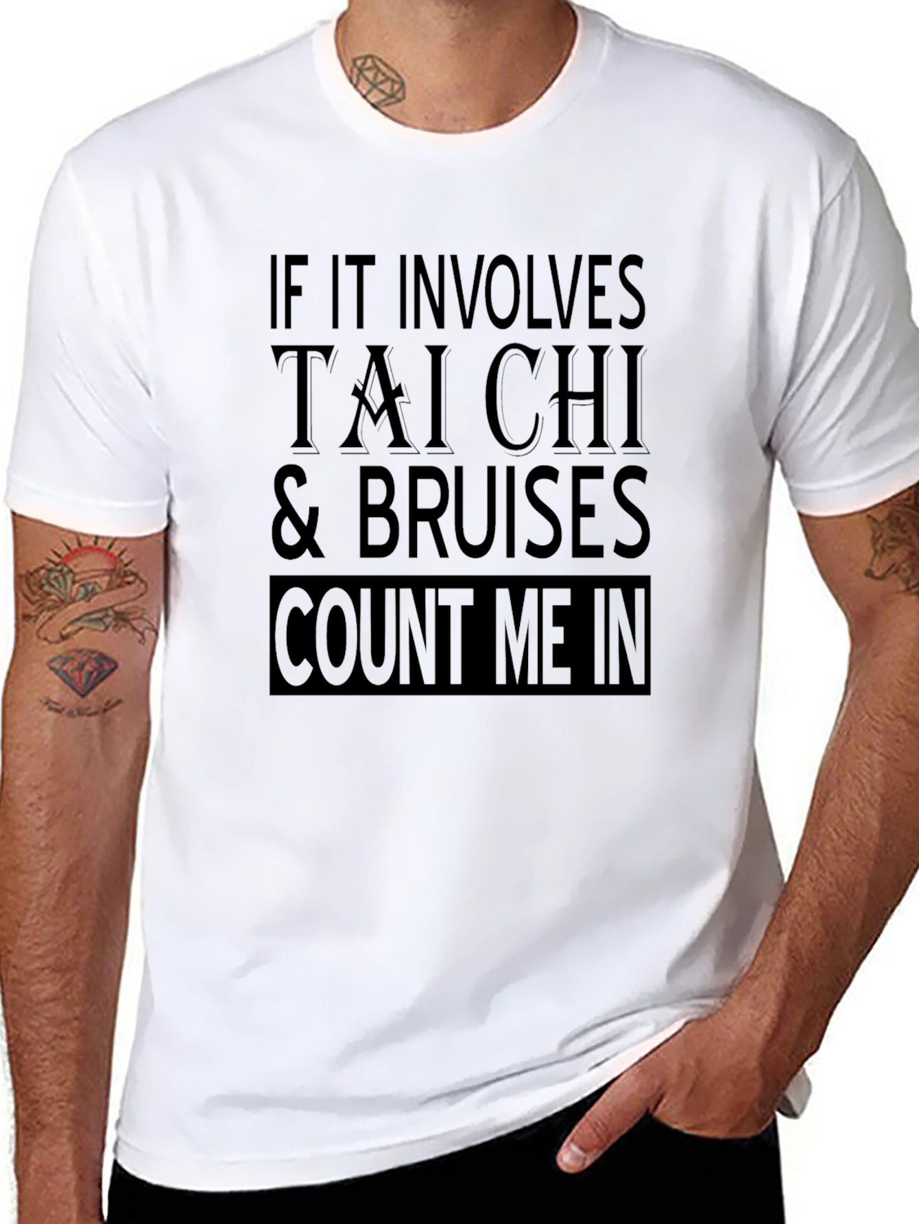 Tai Chi & Bruises Mens Black Graphic Tee
