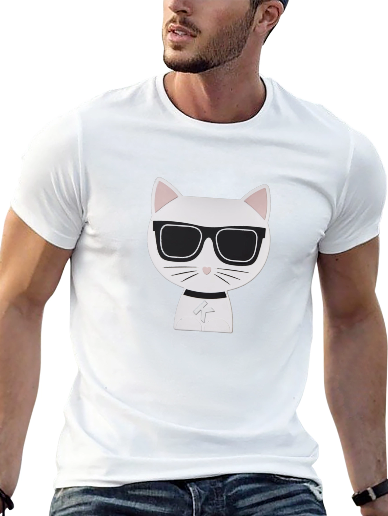 Cool Cat Graphic Tee - Black Cotton Shirt