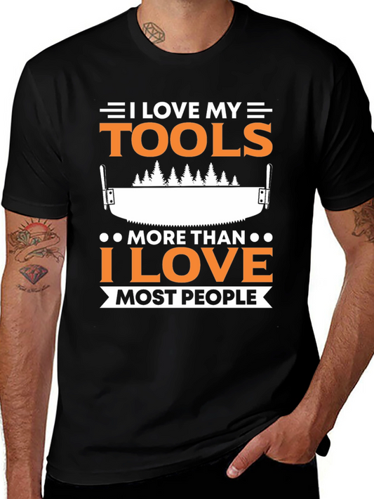 I Love My Tools Funny Black T-Shirt