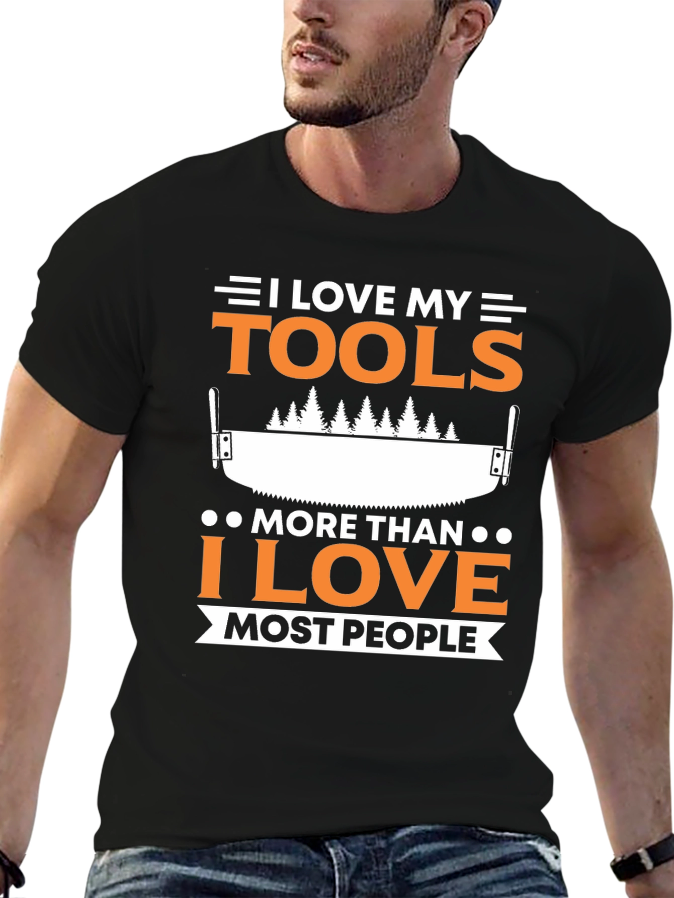 I Love My Tools Funny Black T-Shirt