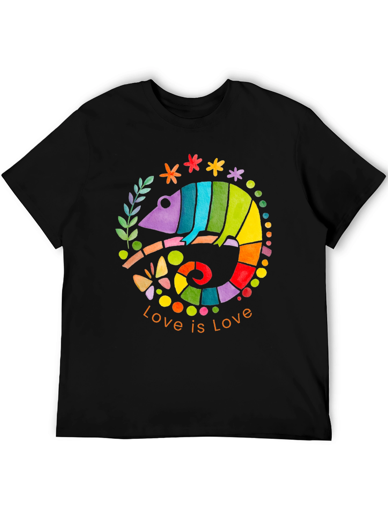 Rainbow Chameleon Love is Love T-Shirt