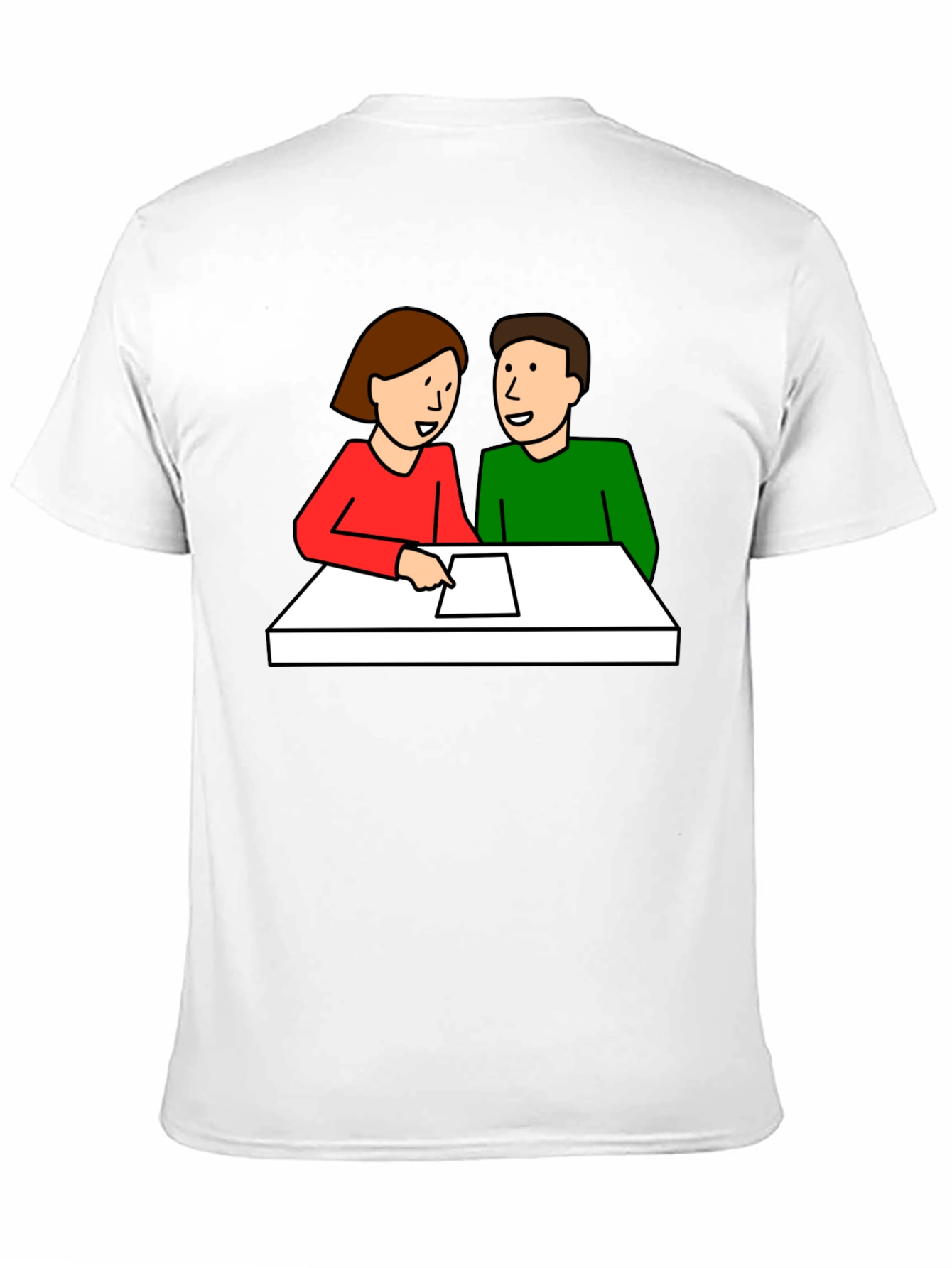 Cartoon Couple Meeting Black T-Shirt
