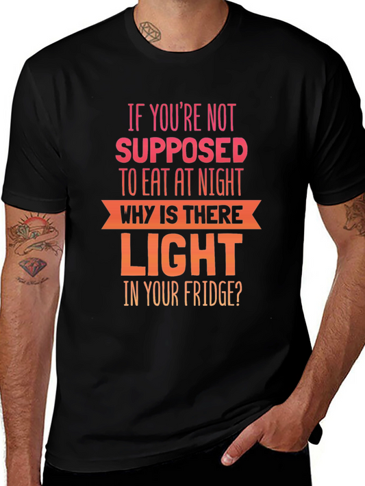 Funny Night Eating T-Shirt - Fridge Light Humor