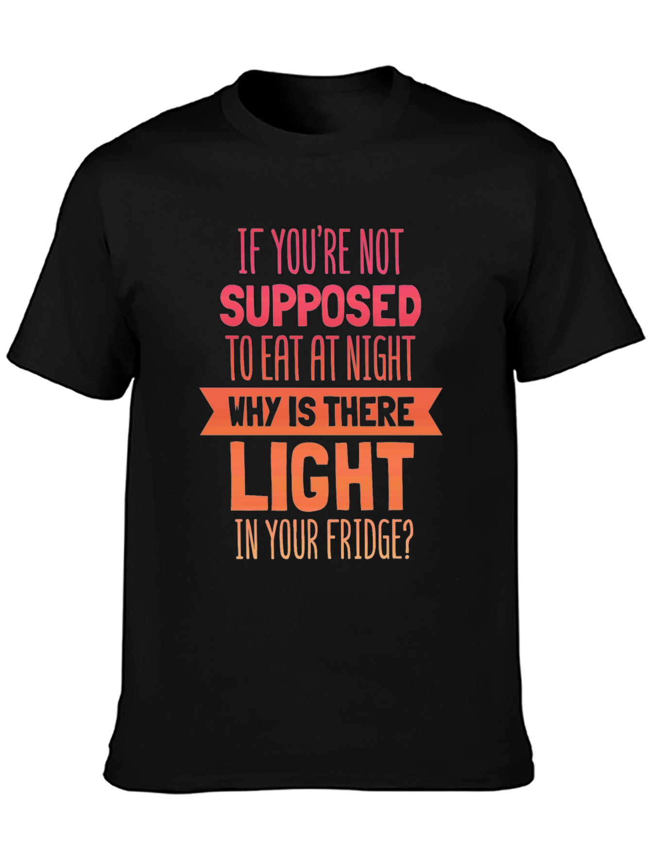 Funny Night Eating T-Shirt - Fridge Light Humor