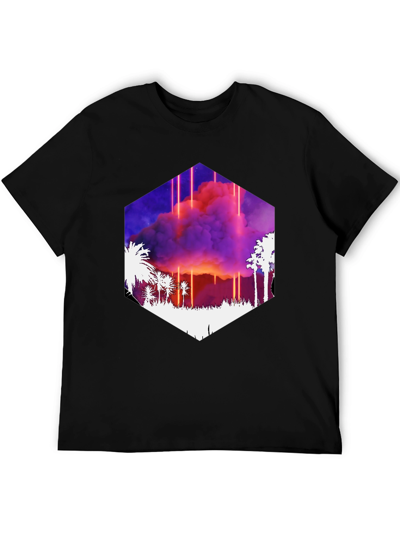 Synthwave Palm Tree Sunset Graphic Tee