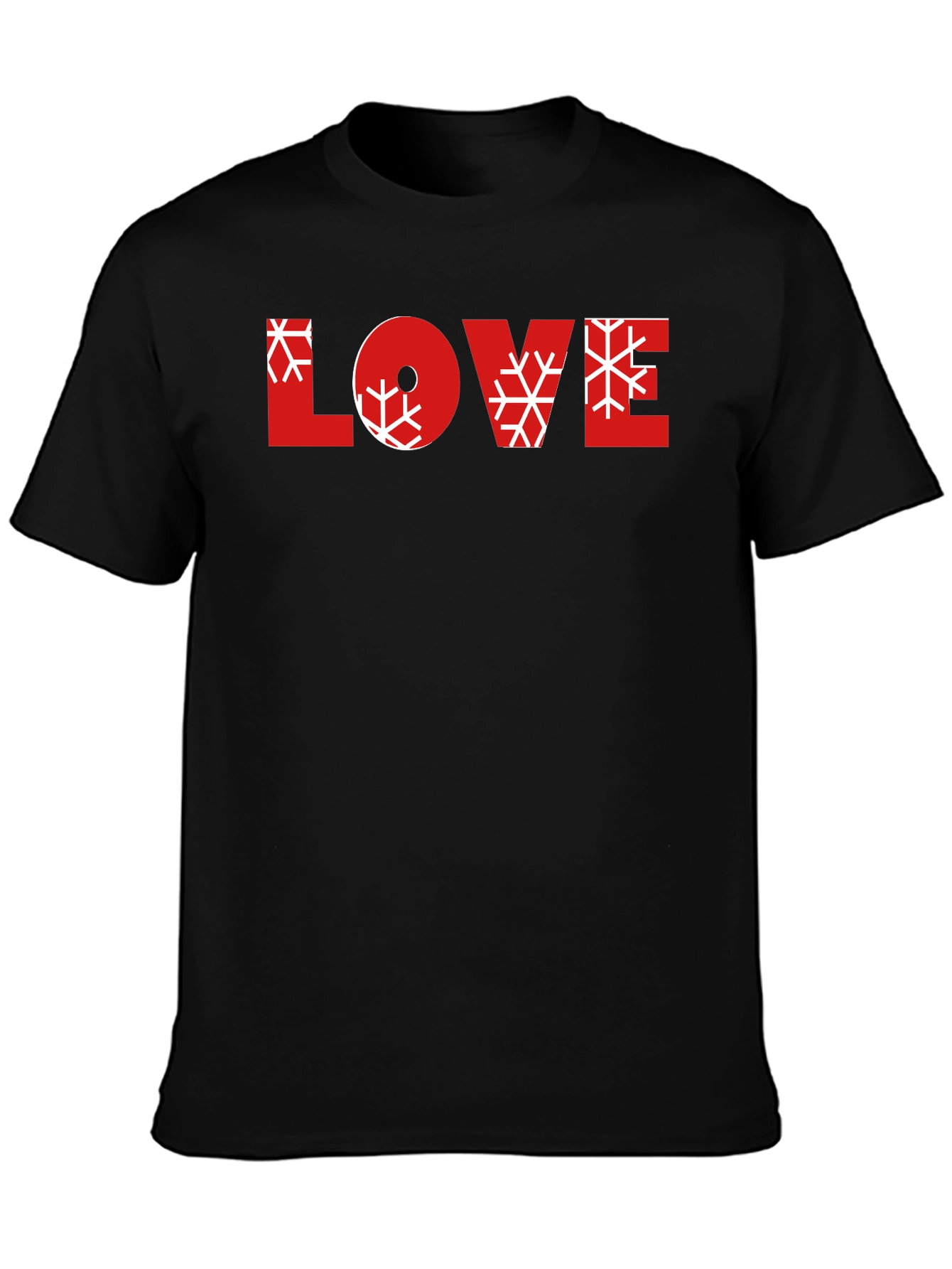 Love Snowflake Graphic Black Tee