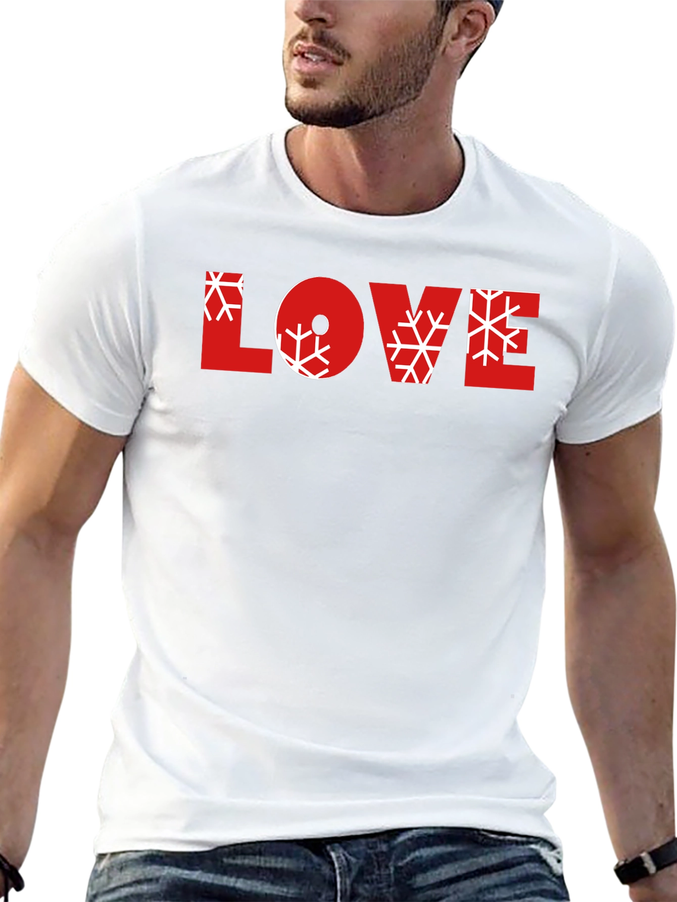 Love Snowflake Graphic Black Tee