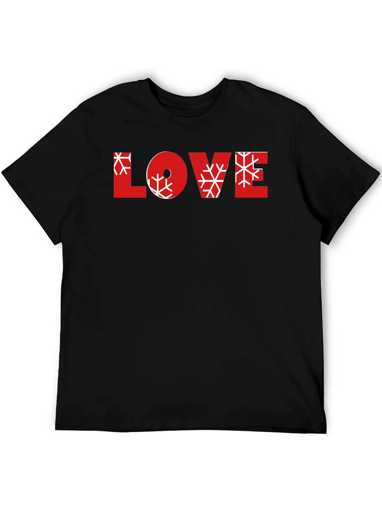 Love Snowflake Graphic Black Tee