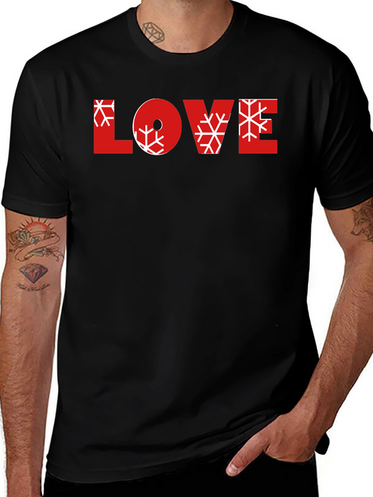 Love Snowflake Graphic Black Tee