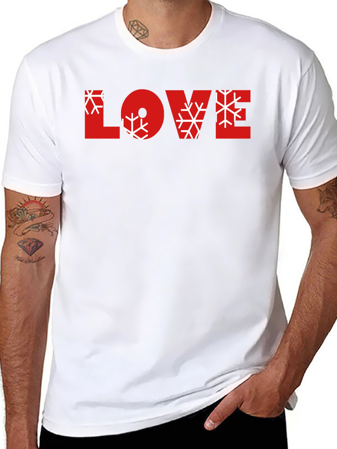Love Snowflake Graphic Black Tee