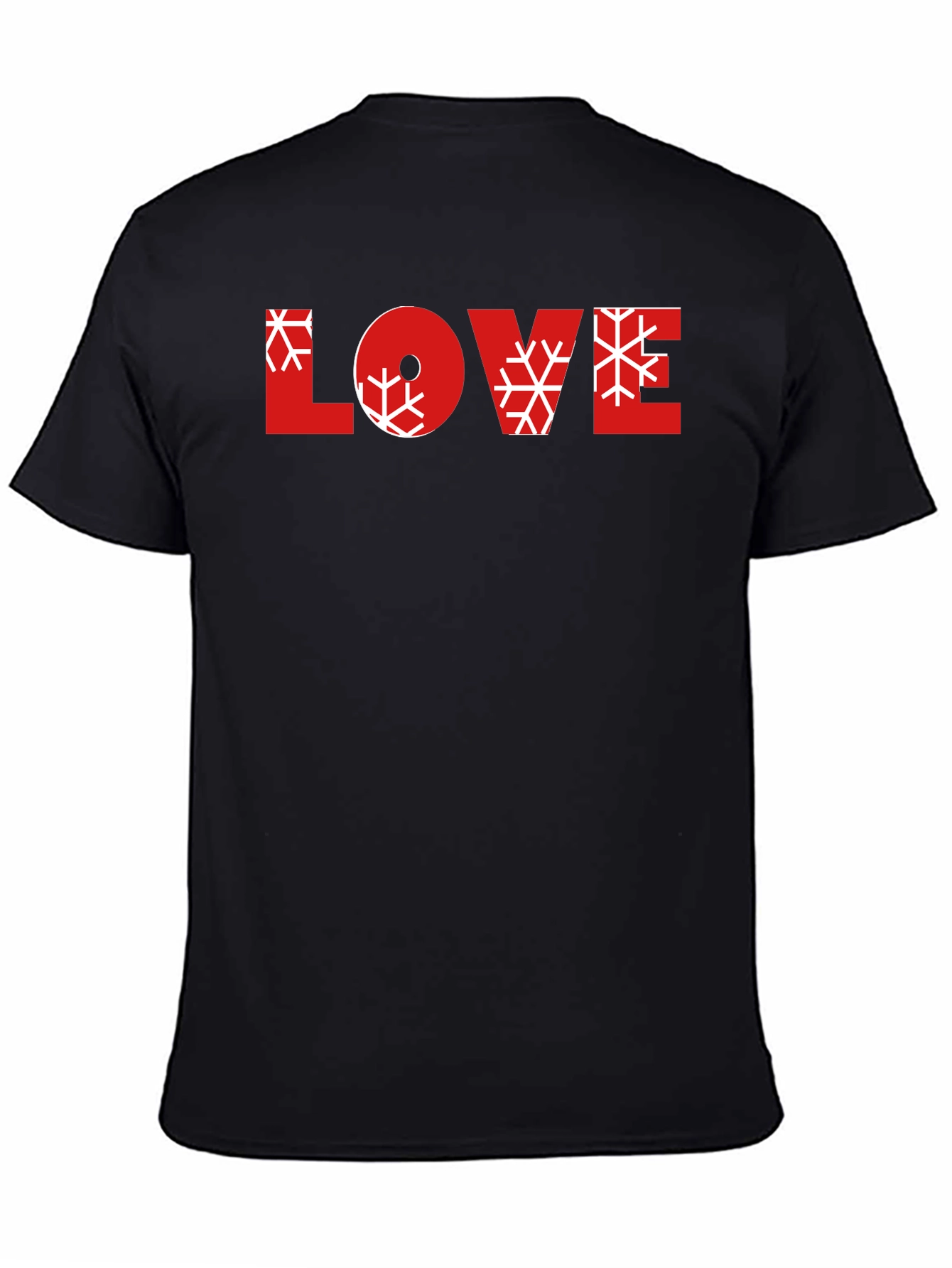 Love Snowflake Graphic Black Tee