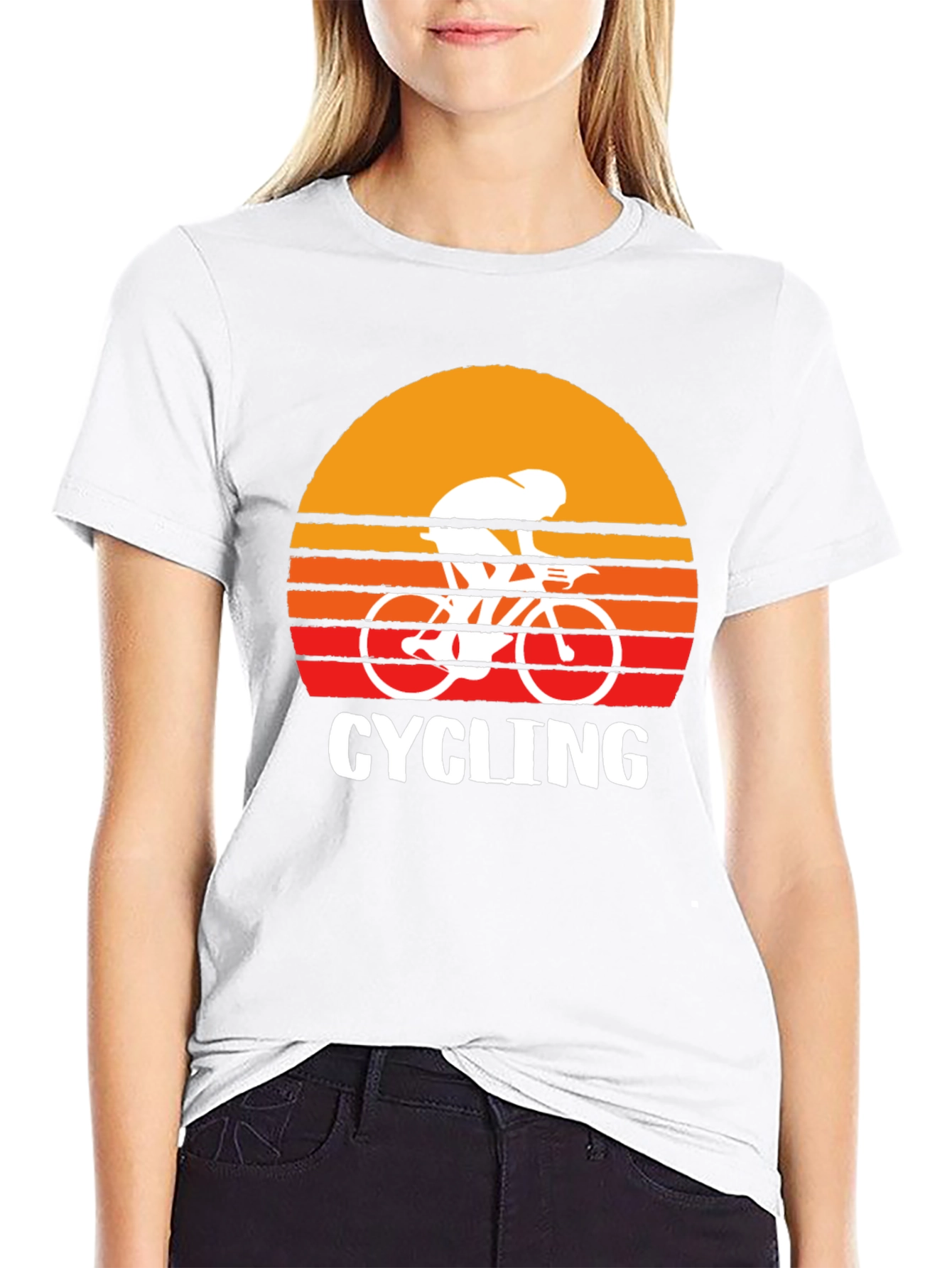 Retro Cycling Sunset Graphic T-Shirt