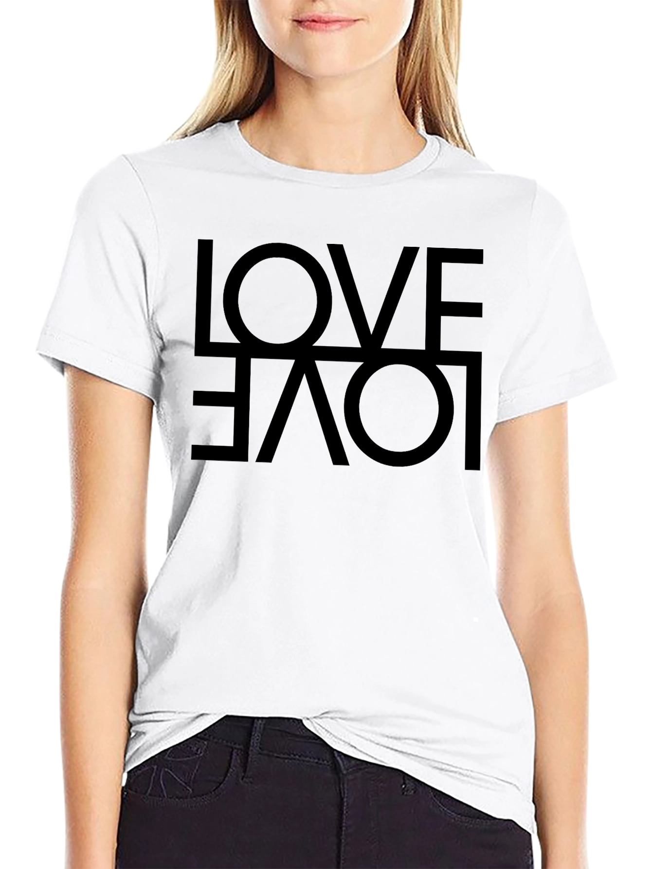 Love Reversible Graphic Black T-Shirt